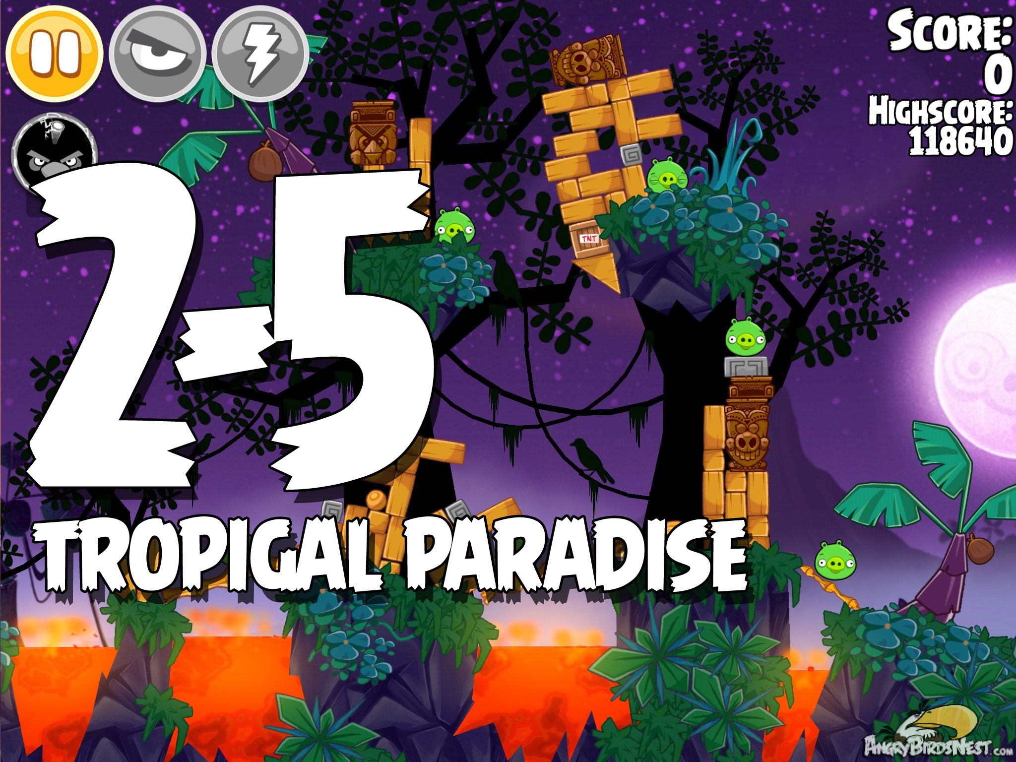 Angry Birds Seasons Tropigal Paradise Level 2-5