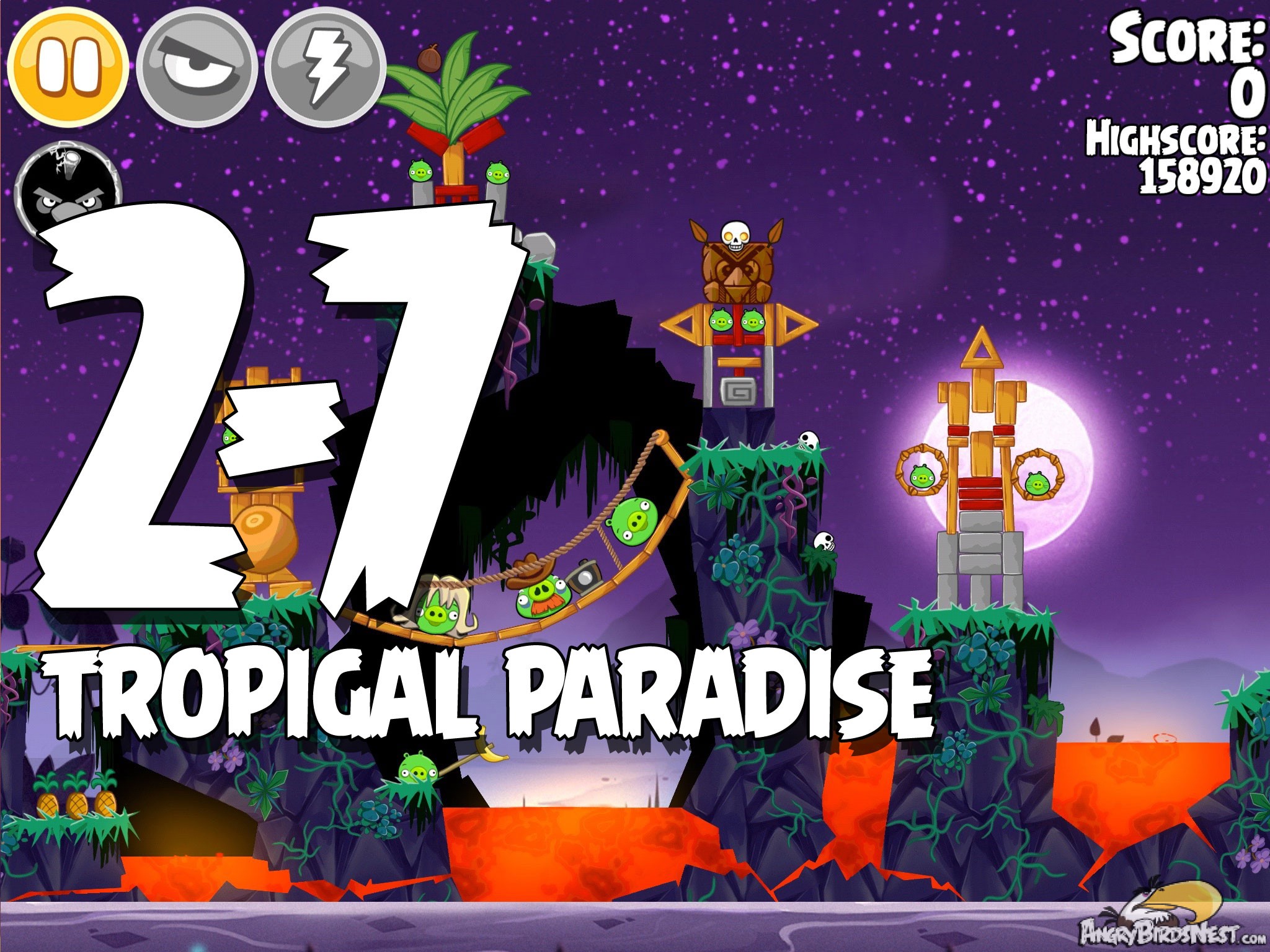 Angry Birds Seasons Tropigal Paradise Level 2-7