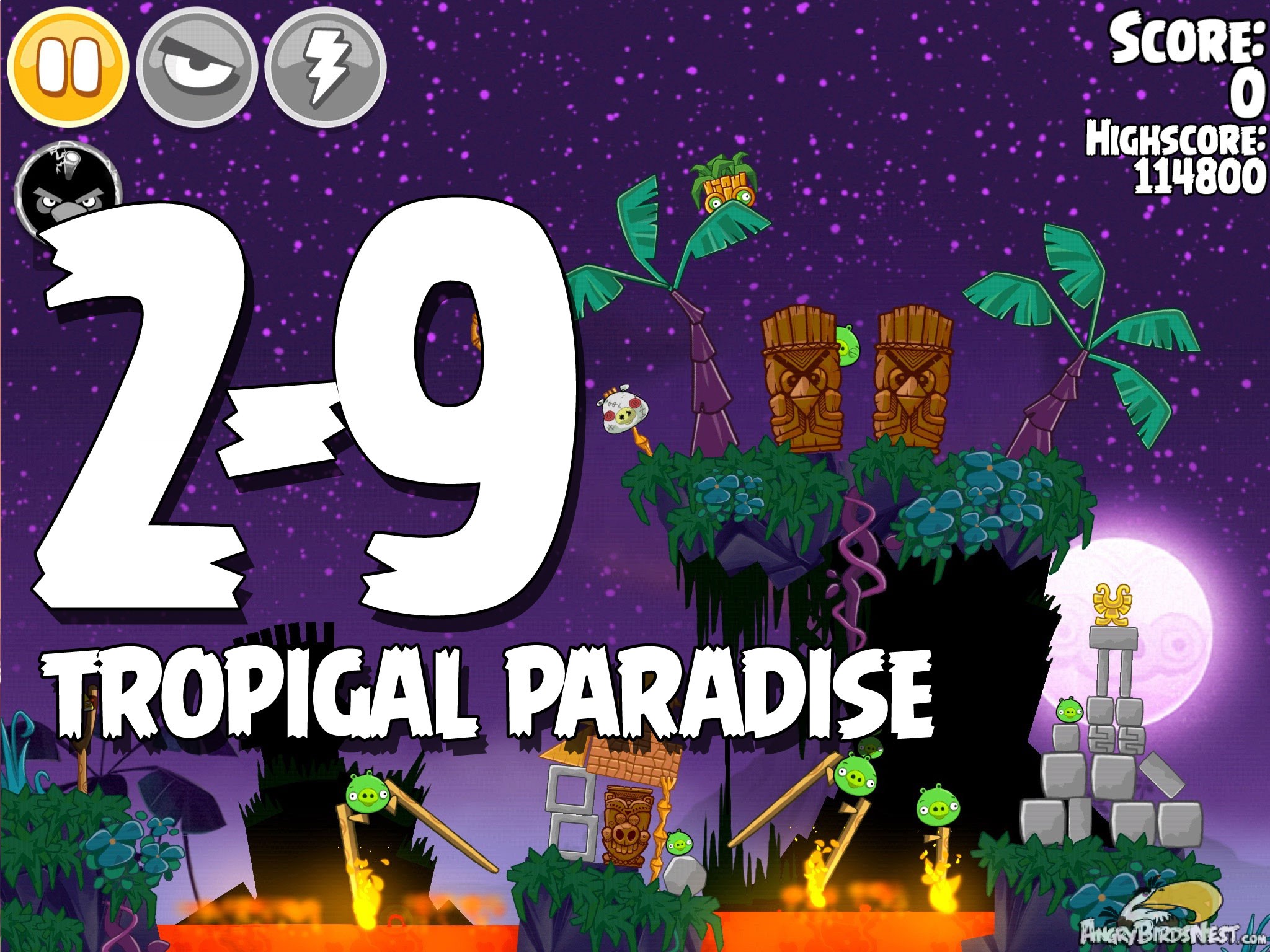 Angry Birds Seasons Tropigal Paradise Level 2-9