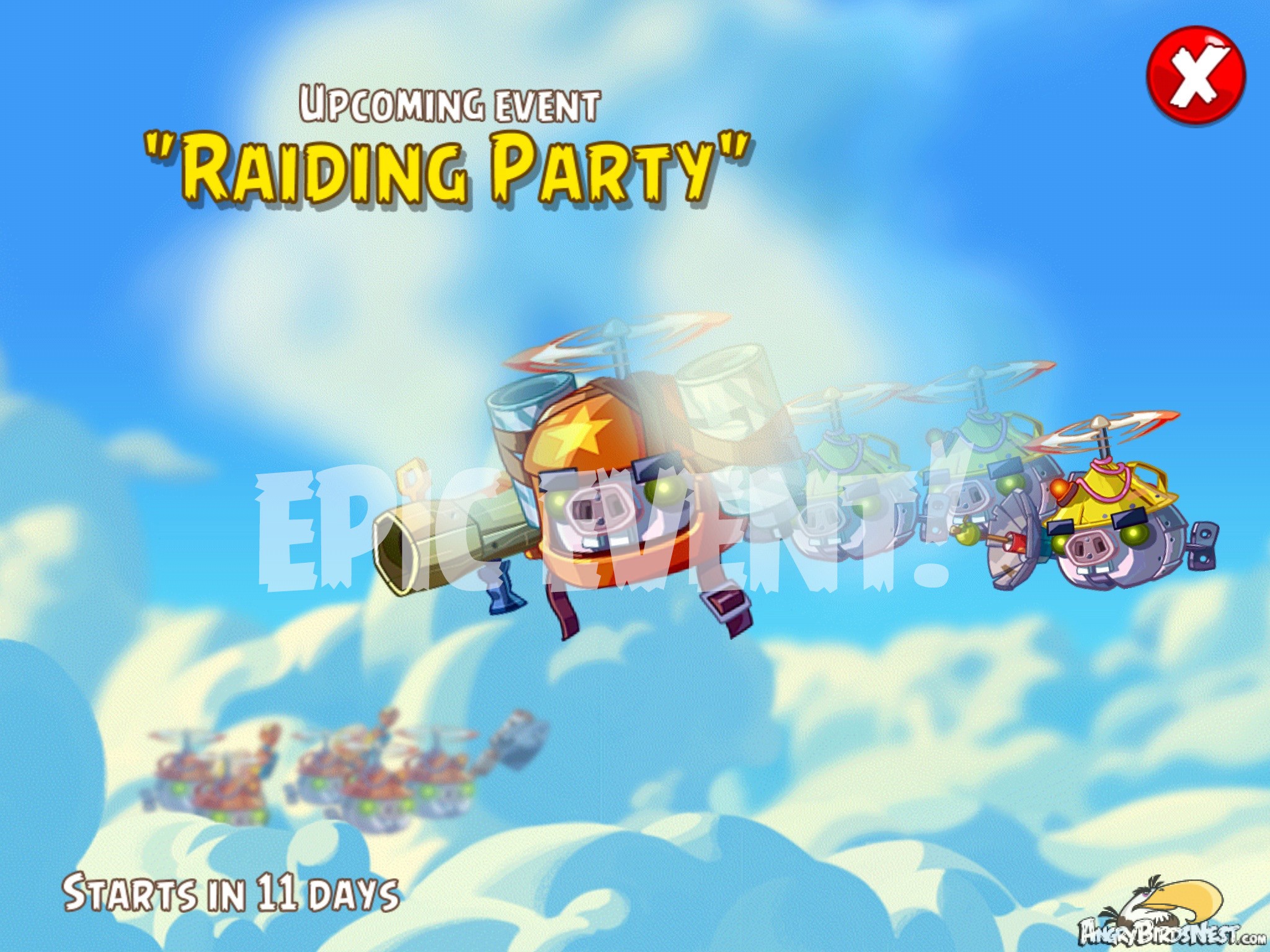 Angry Birds Epic Event Raiding Party August 2015