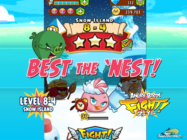 Best the Nest in Angry Birds Fight Snow Island 8-4