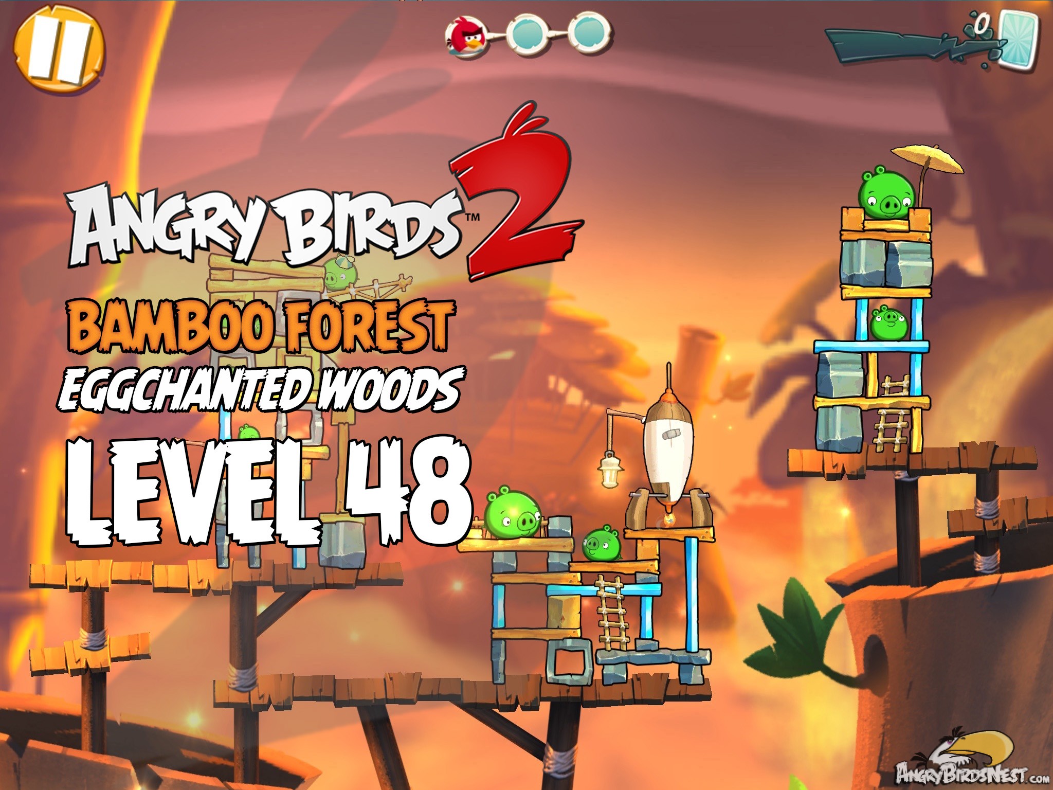 Angry Birds 2 Bamboo Forest Eggchanted Woods Level 48
