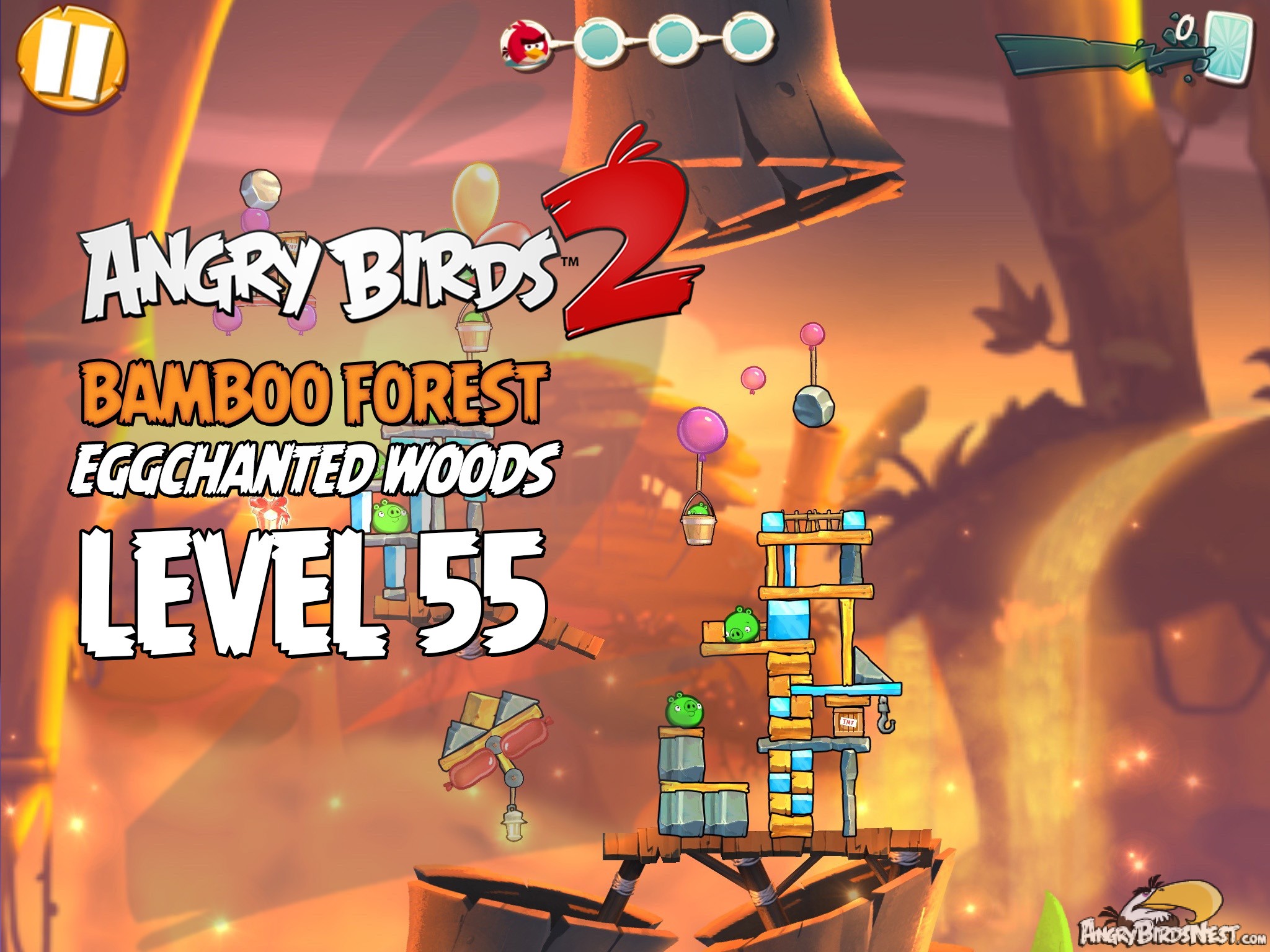 Angry Birds 2 Bamboo Forest Eggchanted Woods Level 55