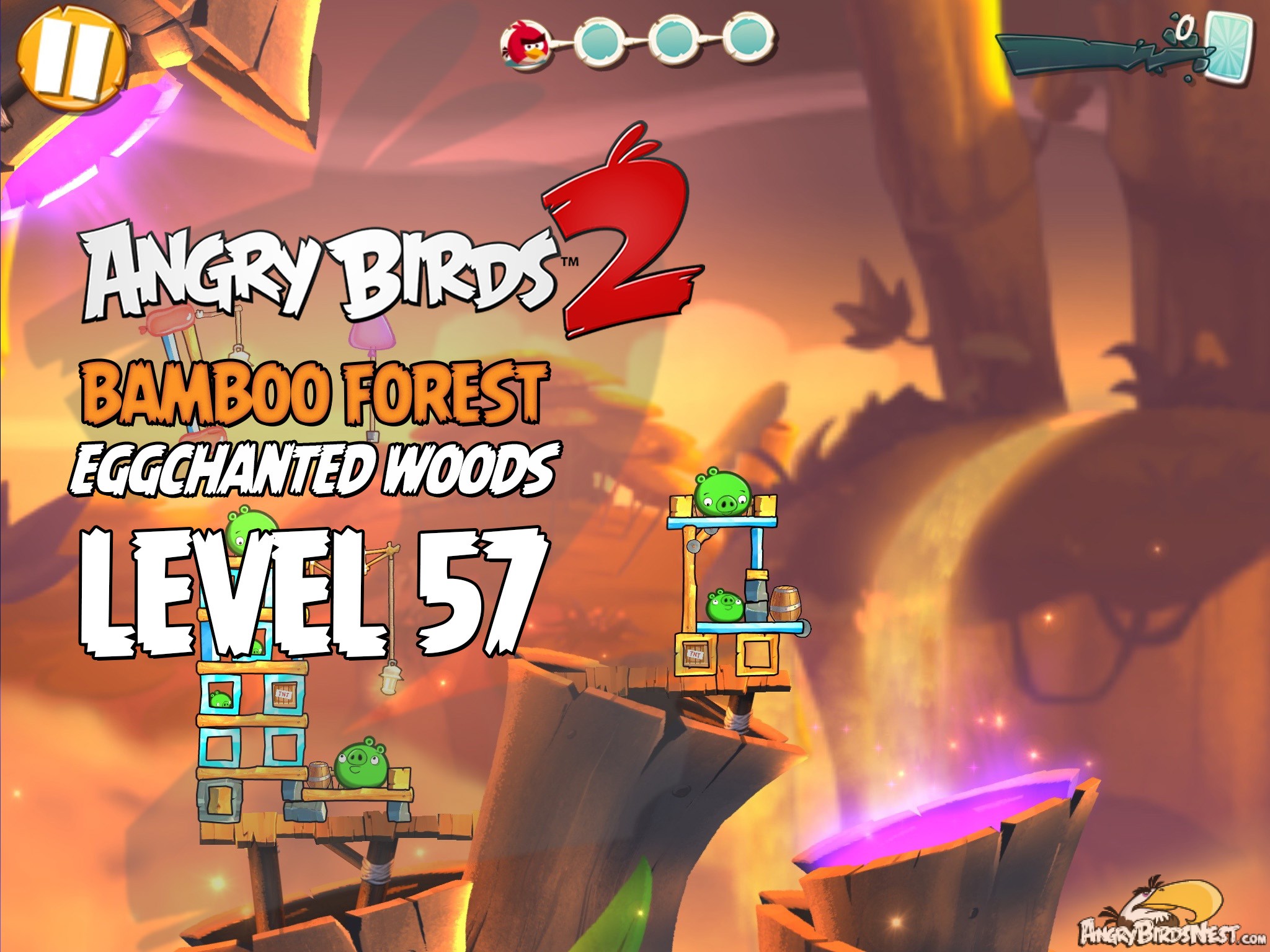 Angry Birds 2 Bamboo Forest Eggchanted Woods Level 57