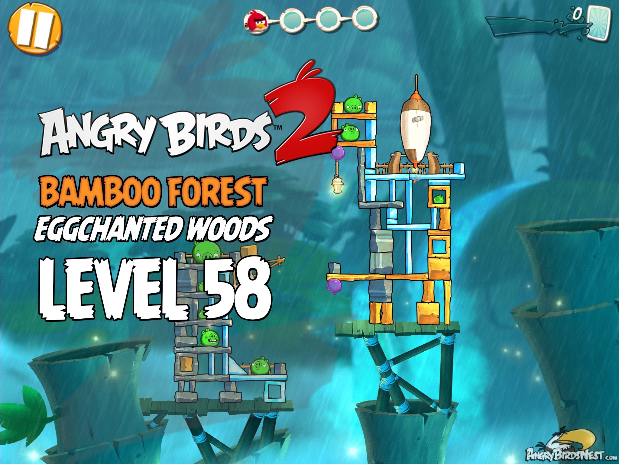 Angry Birds 2 Bamboo Forest Eggchanted Woods Level 58
