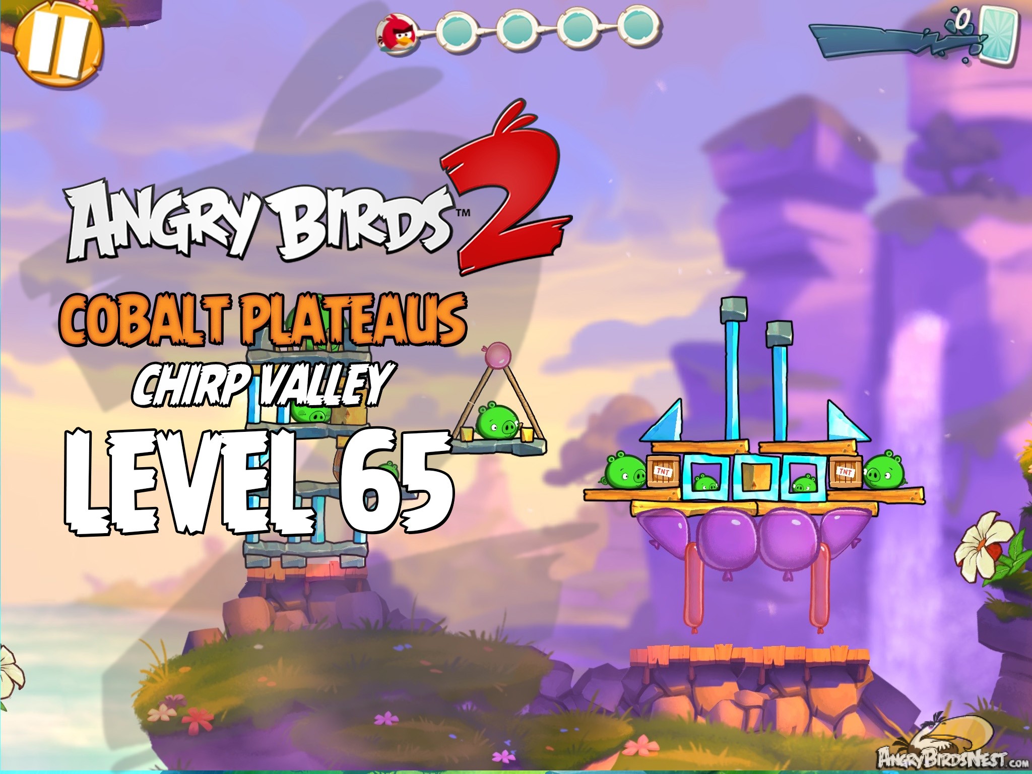 Angry Birds 2 Cobalt Plateaus Chirp Valley Level 65
