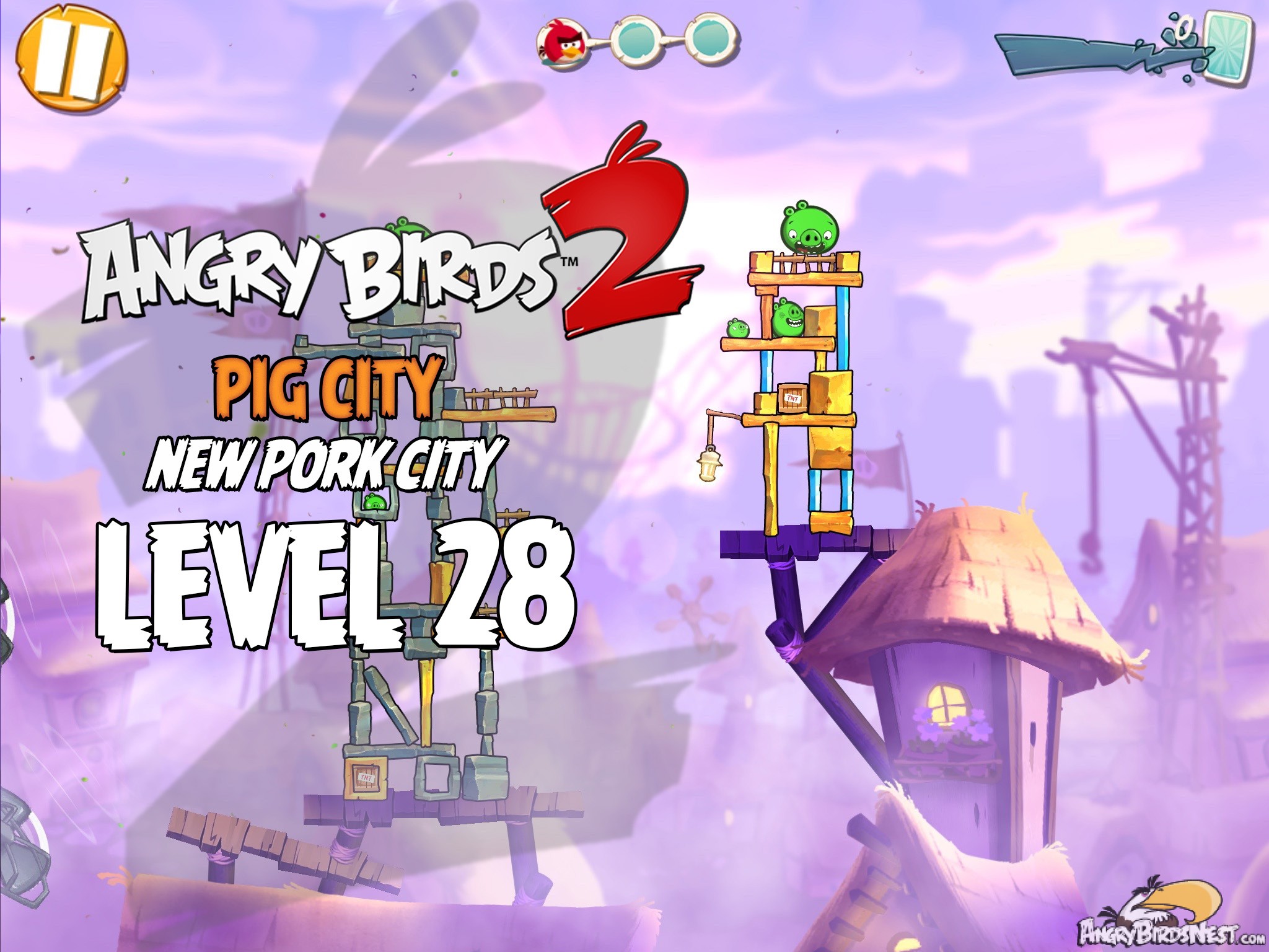 Angry Birds 2 Level 28 Pig City - New Pork City 3-Star Walkthrough ...