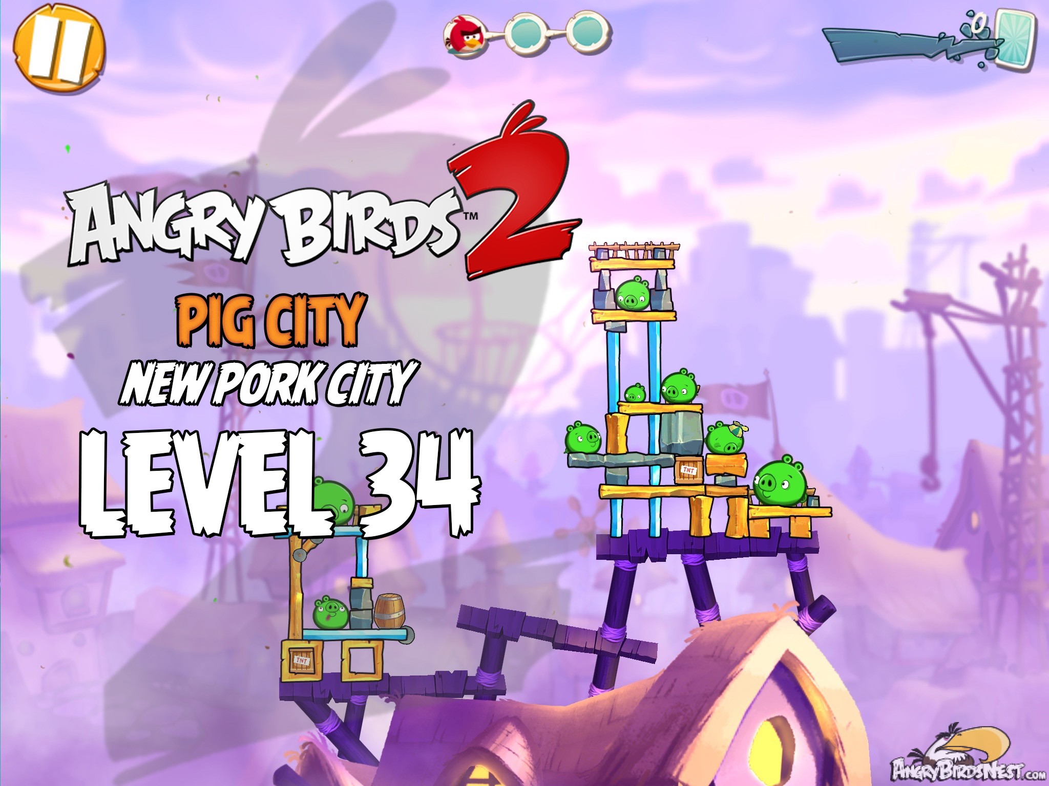 Angry Birds 2 Pig City New Pork City Level 34