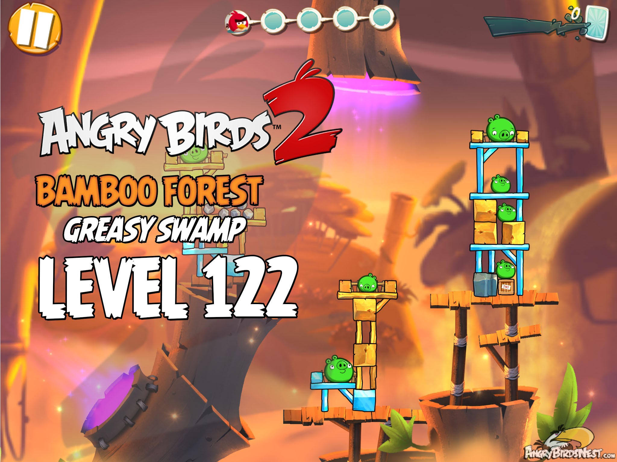 Angry Birds 2 Bamboo Forest Greasy Swamp Level 122