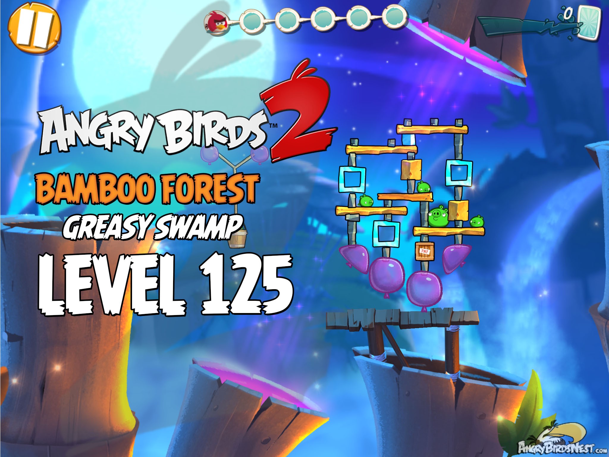 Angry Birds 2 Bamboo Forest Greasy Swamp Level 125