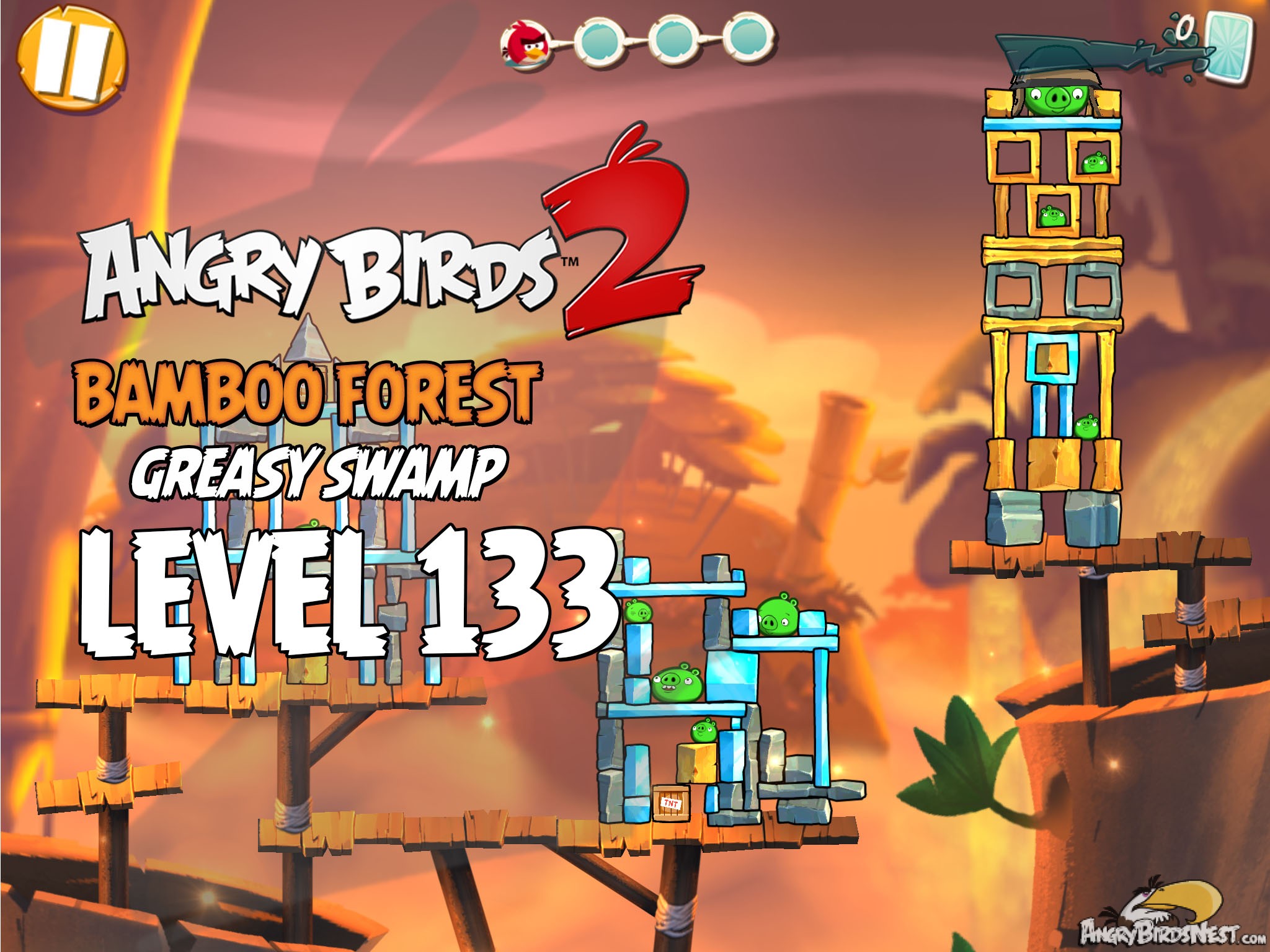Angry Birds 2 Bamboo Forest Greasy Swamp Level 133