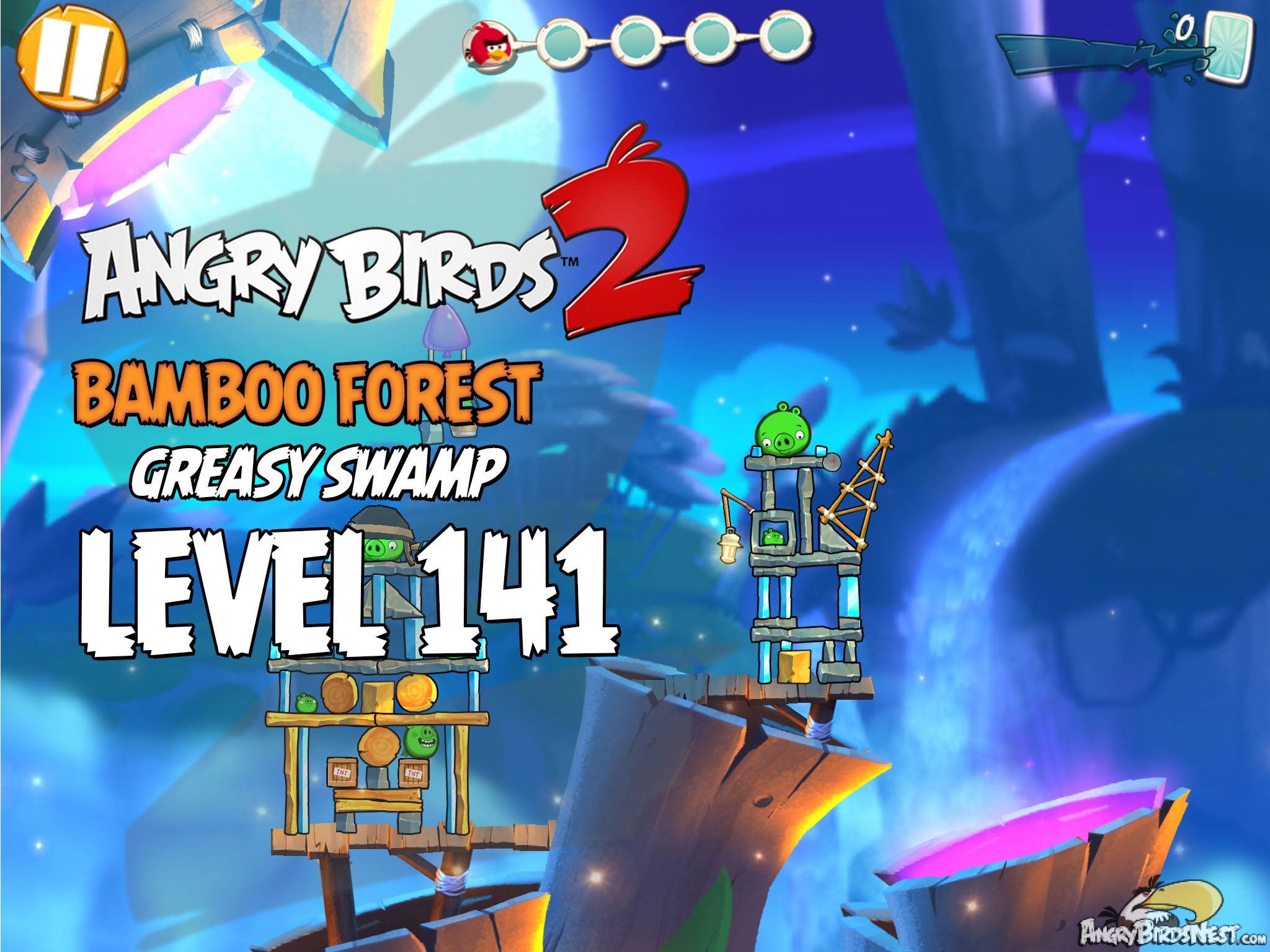 Angry Birds 2 Bamboo Forest Greasy Swamp Level 141