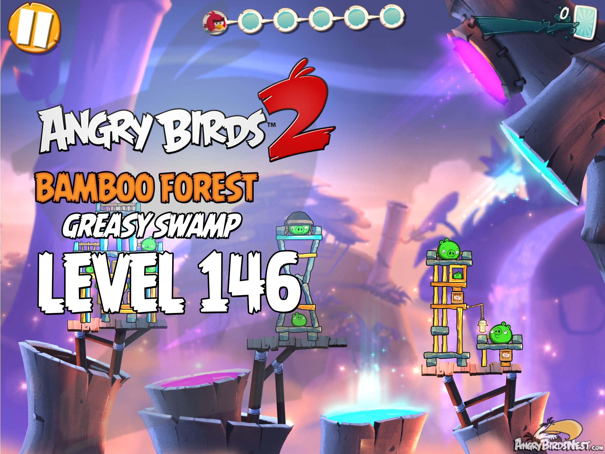 Angry Birds 2 Bamboo Forest Greasy Swamp Level 146