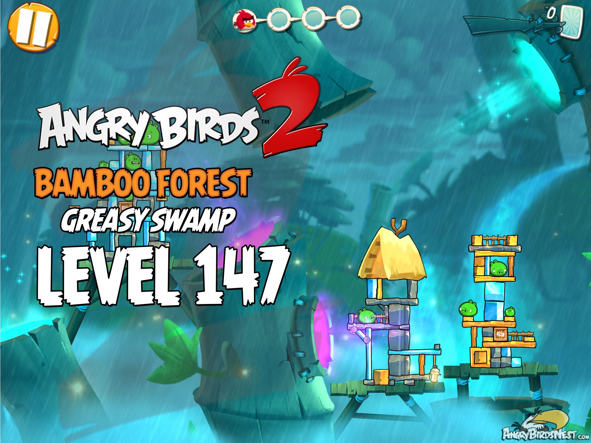 Angry Birds 2 Bamboo Forest Greasy Swamp Level 147