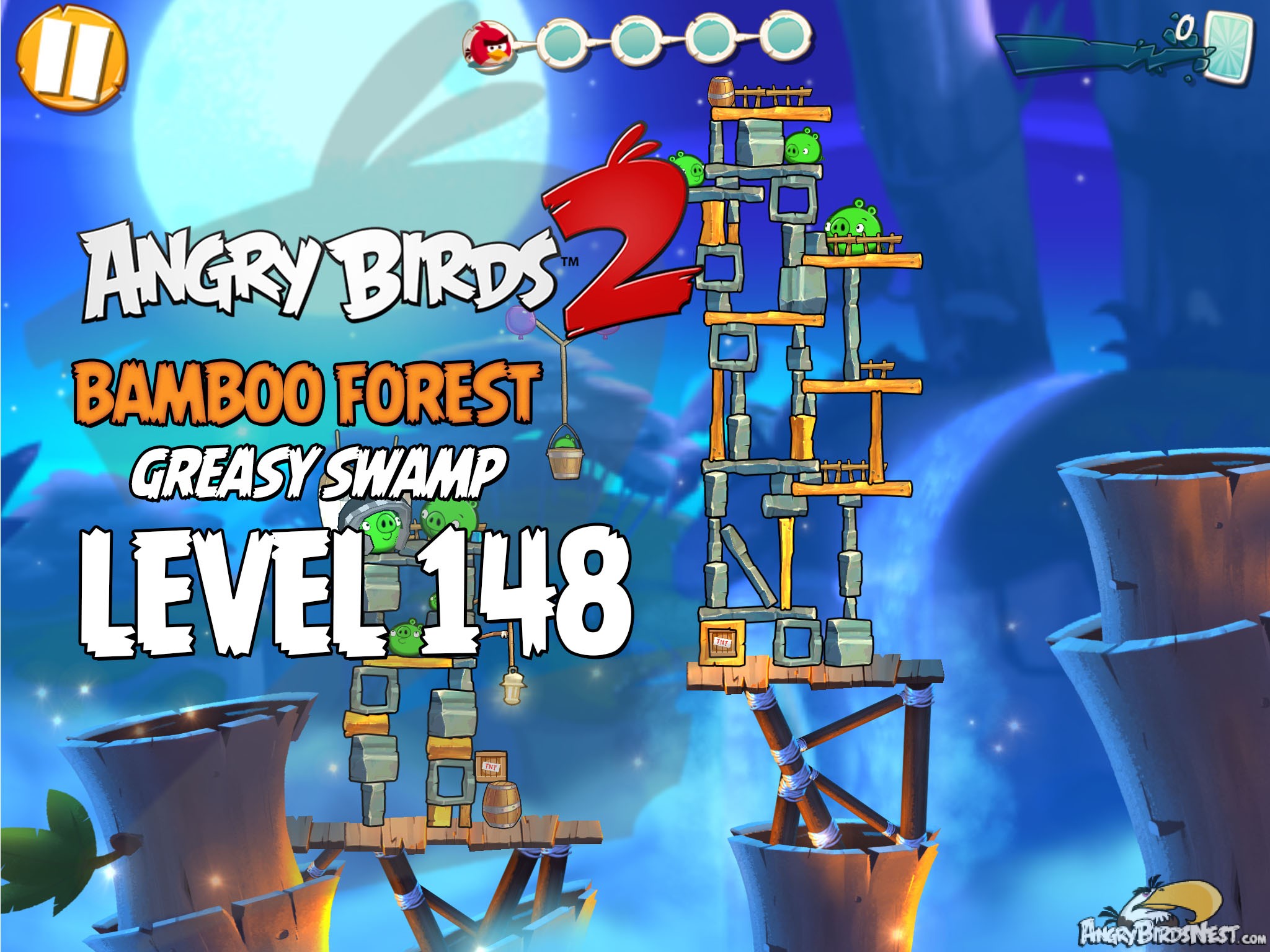 Angry Birds 2 Bamboo Forest Greasy Swamp Level 148