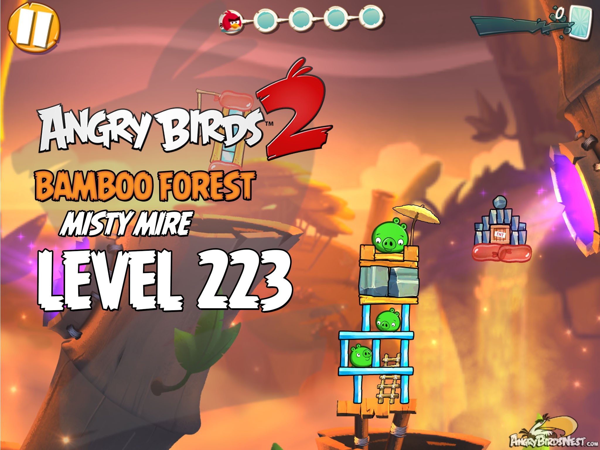 Angry Birds 2 Bamboo Forest Misty Mire Level 223