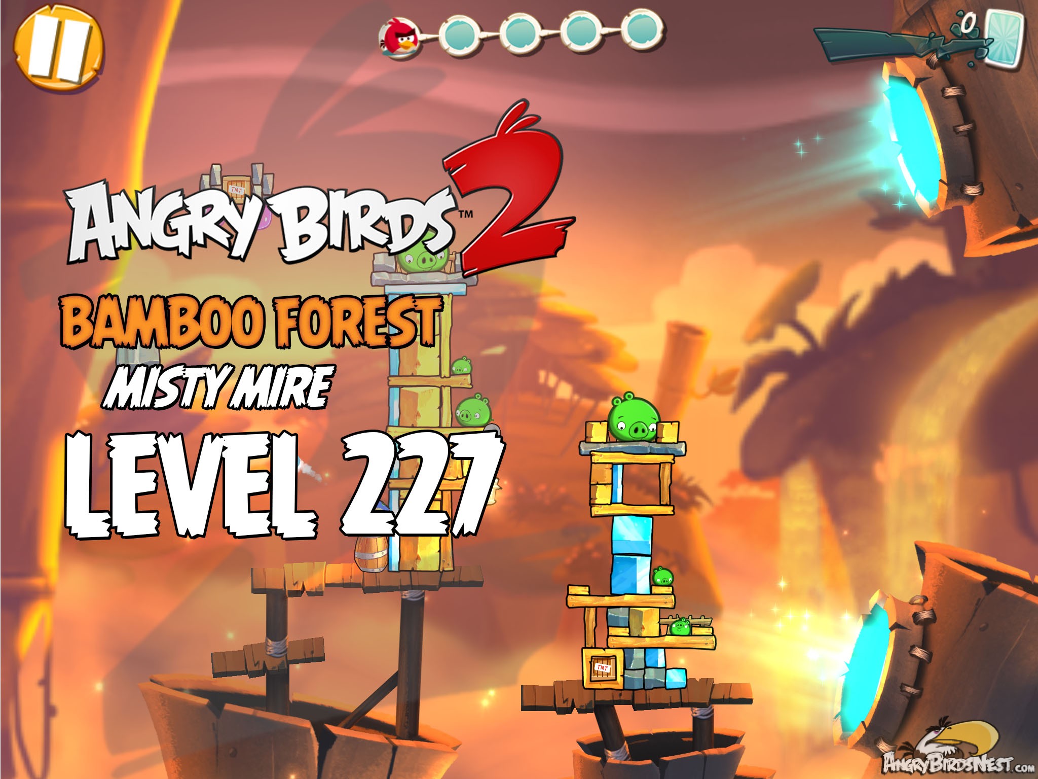 Angry Birds 2 Bamboo Forest Misty Mire Level 227