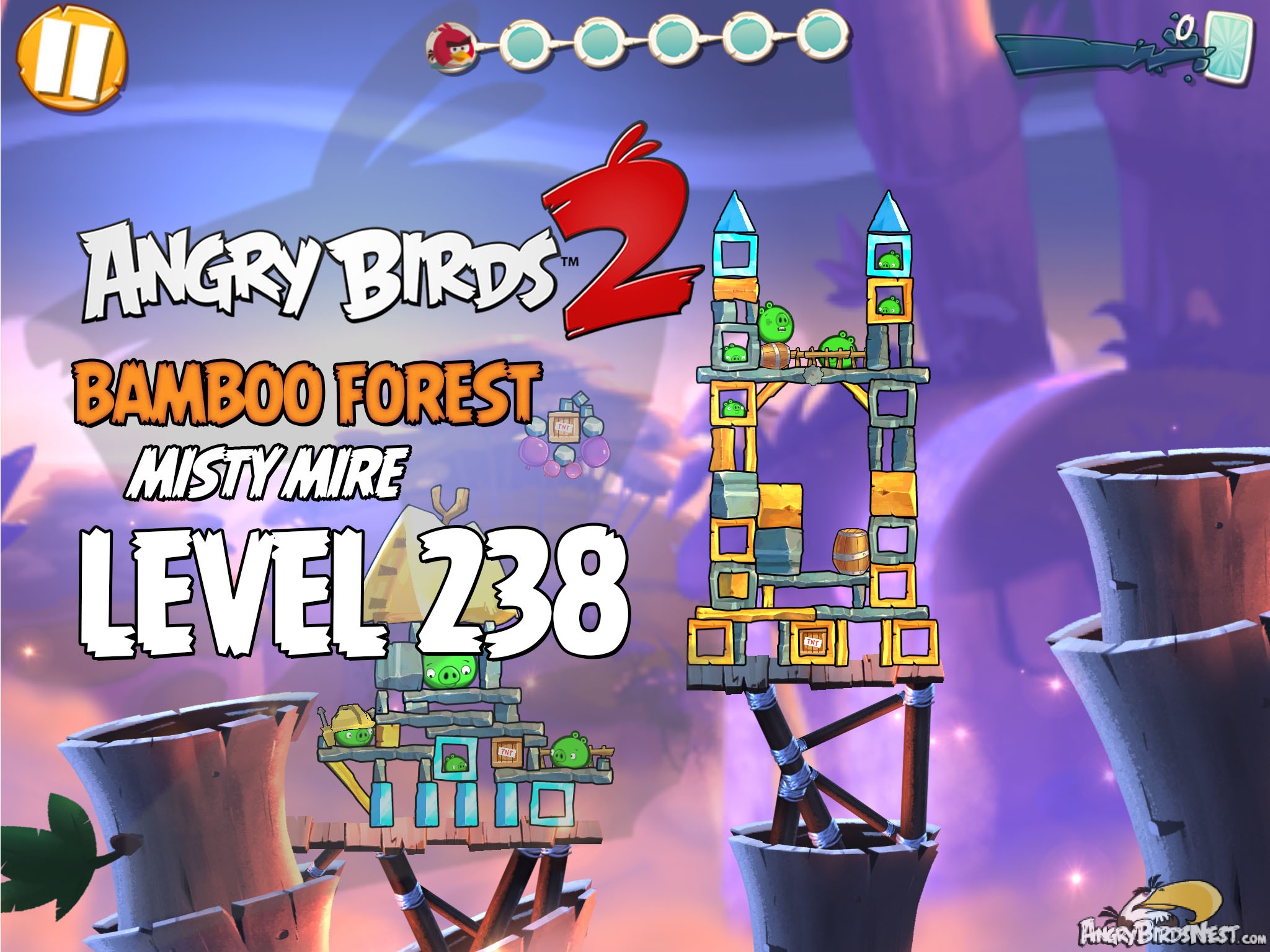Angry Birds 2 Bamboo Forest Misty Mire Level 238