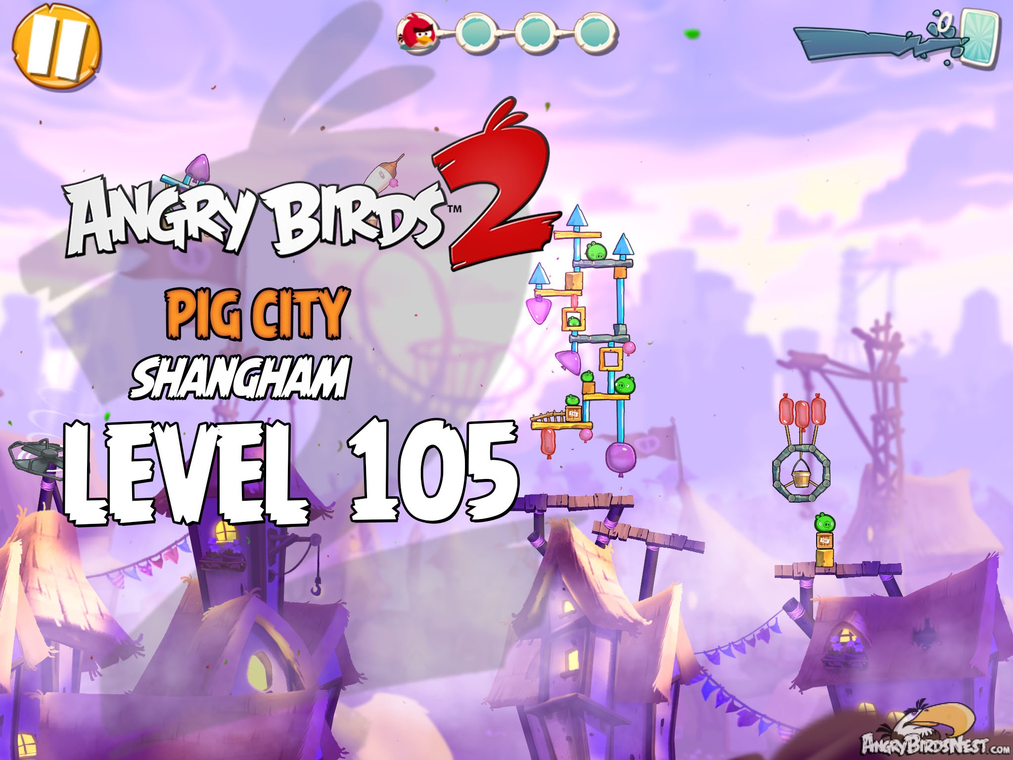 Angry Birds 2 Pig City Shangham Level 105