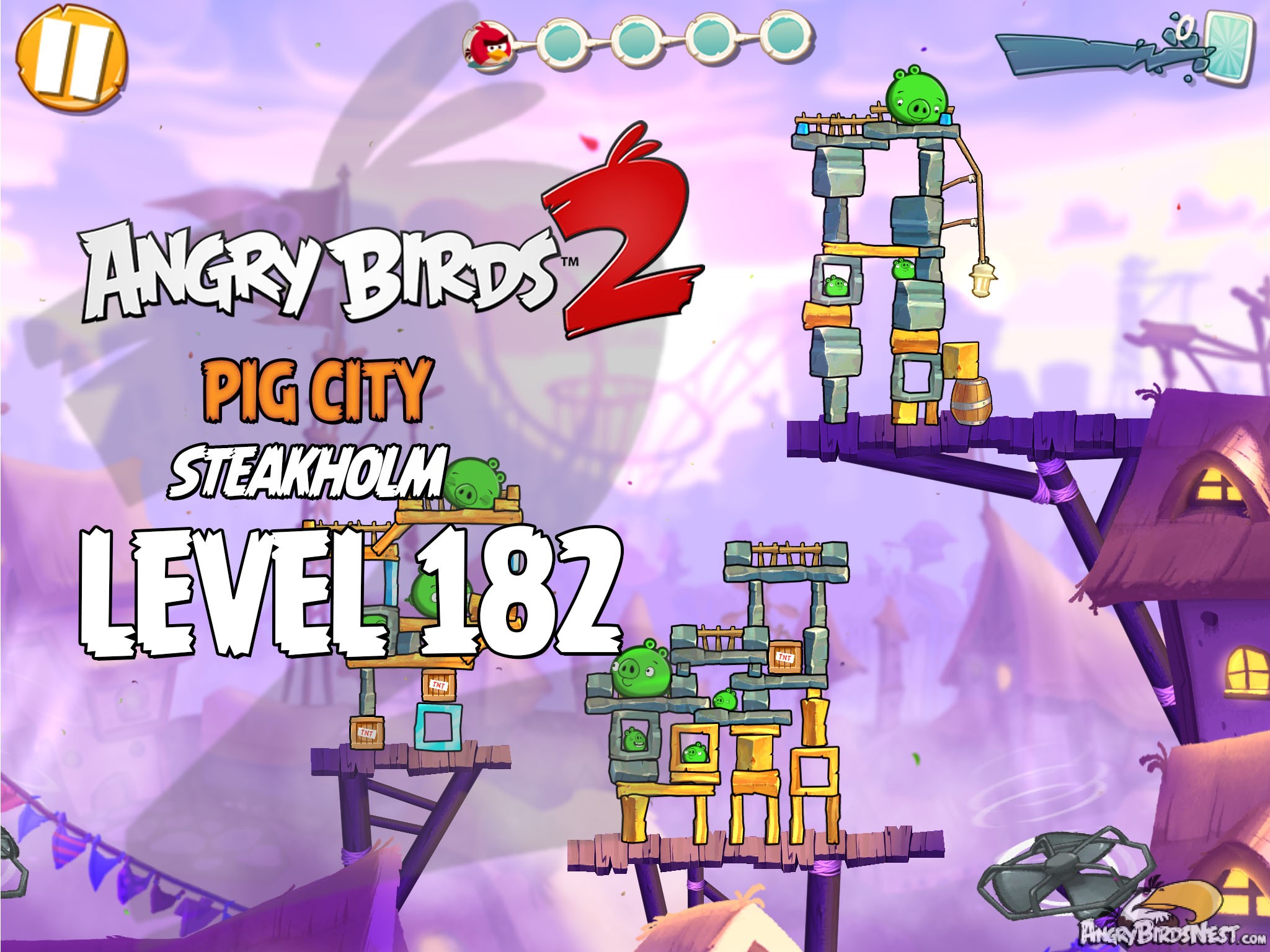 Angry Birds 2 Pig City Steakholm Level 182