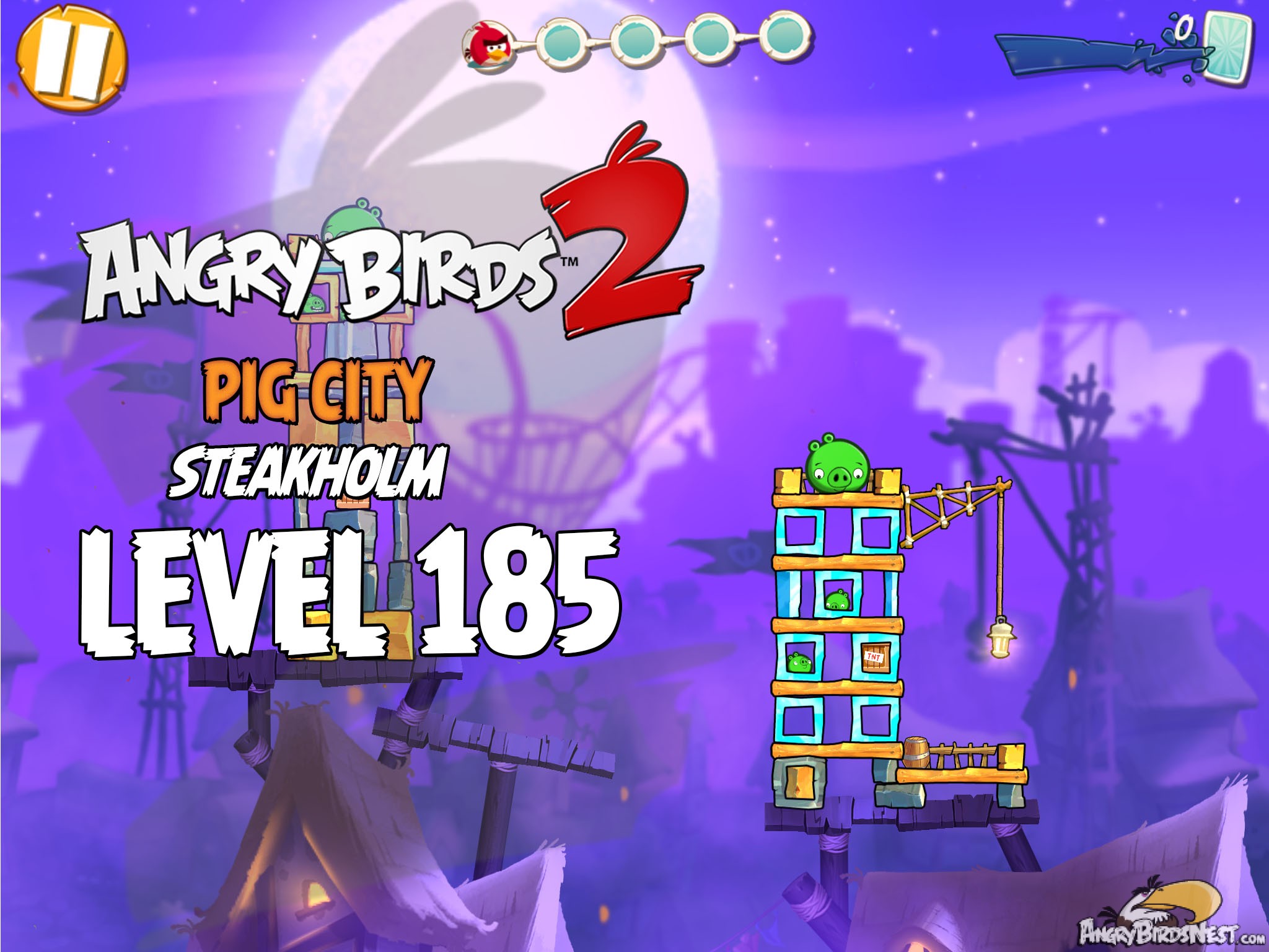 Angry Birds 2 Pig City Steakholm Level 185