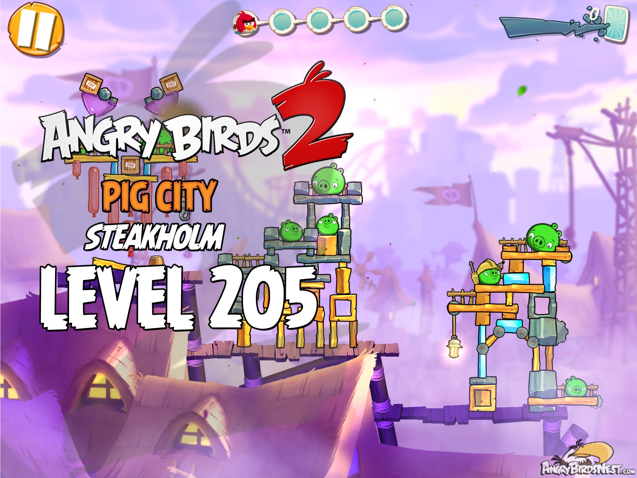 Angry Birds 2 Pig City Steakholm Level 205