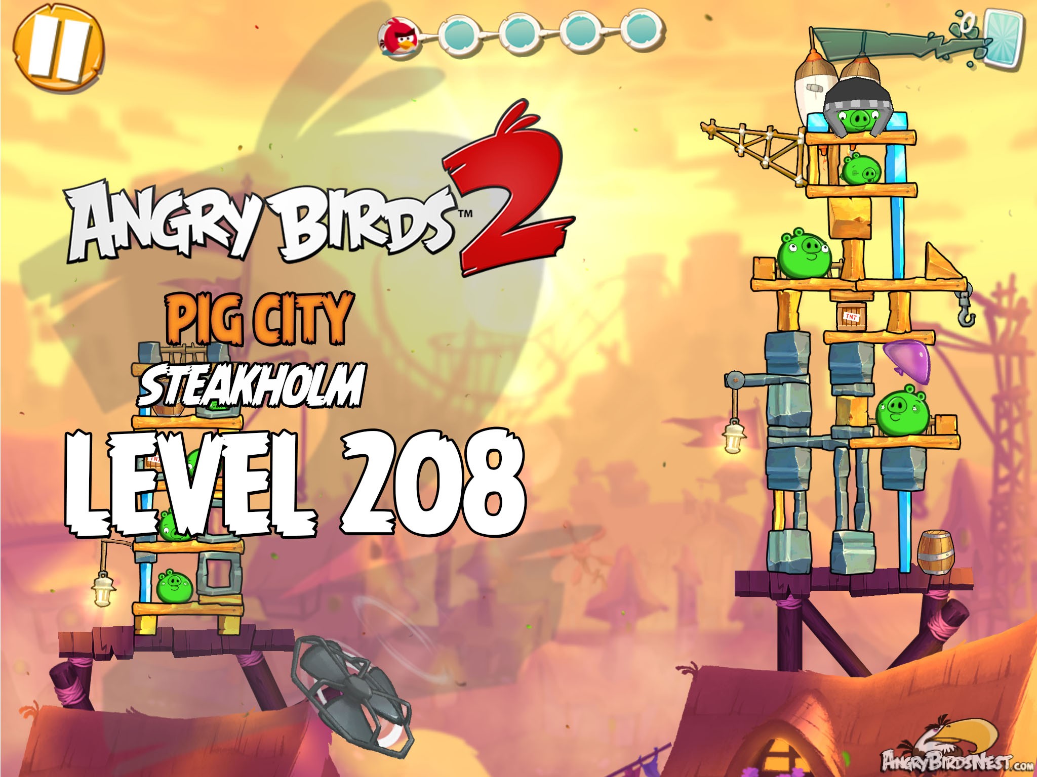 Angry Birds 2 Pig City Steakholm Level 208