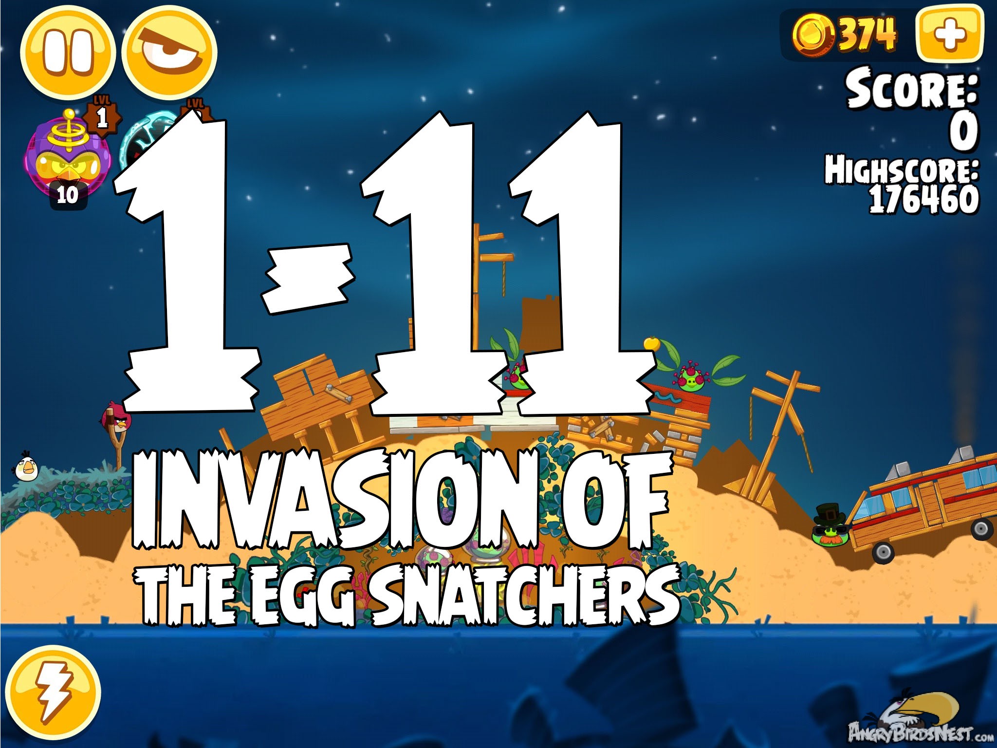Angry Birds Seasons Invasion of the Egg Snatchers level 1-11