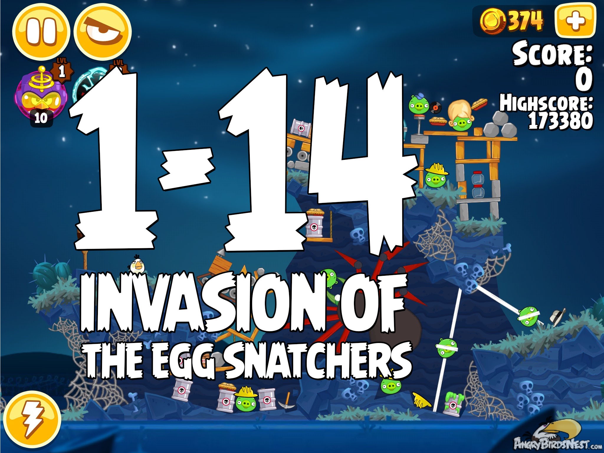 Angry Birds Seasons Invasion of the Egg Snatchers level 1-14