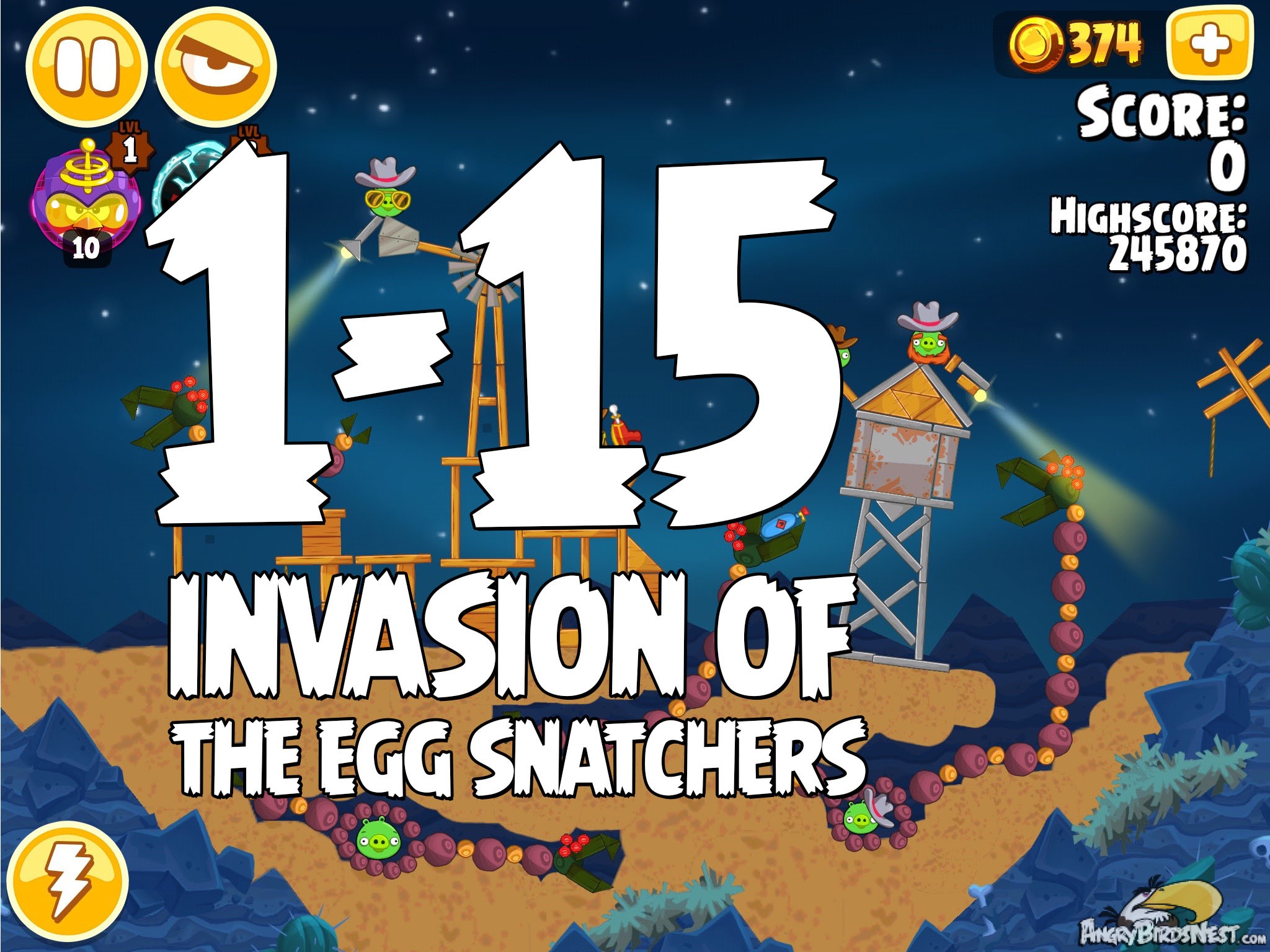 Angry Birds Seasons Invasion of the Egg Snatchers level 1-15