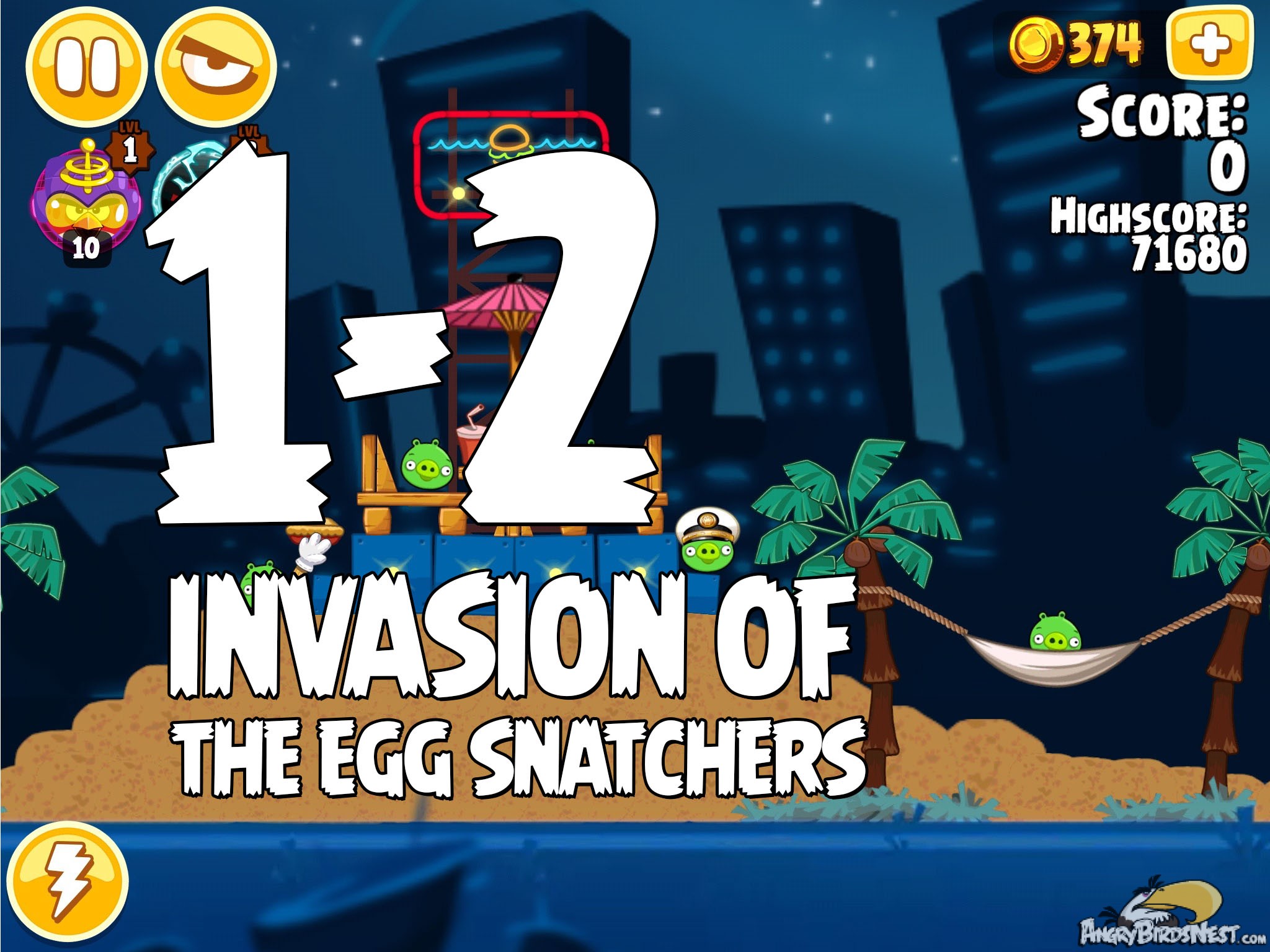 Angry Birds Seasons Invasion of the Egg Snatchers level 1-2