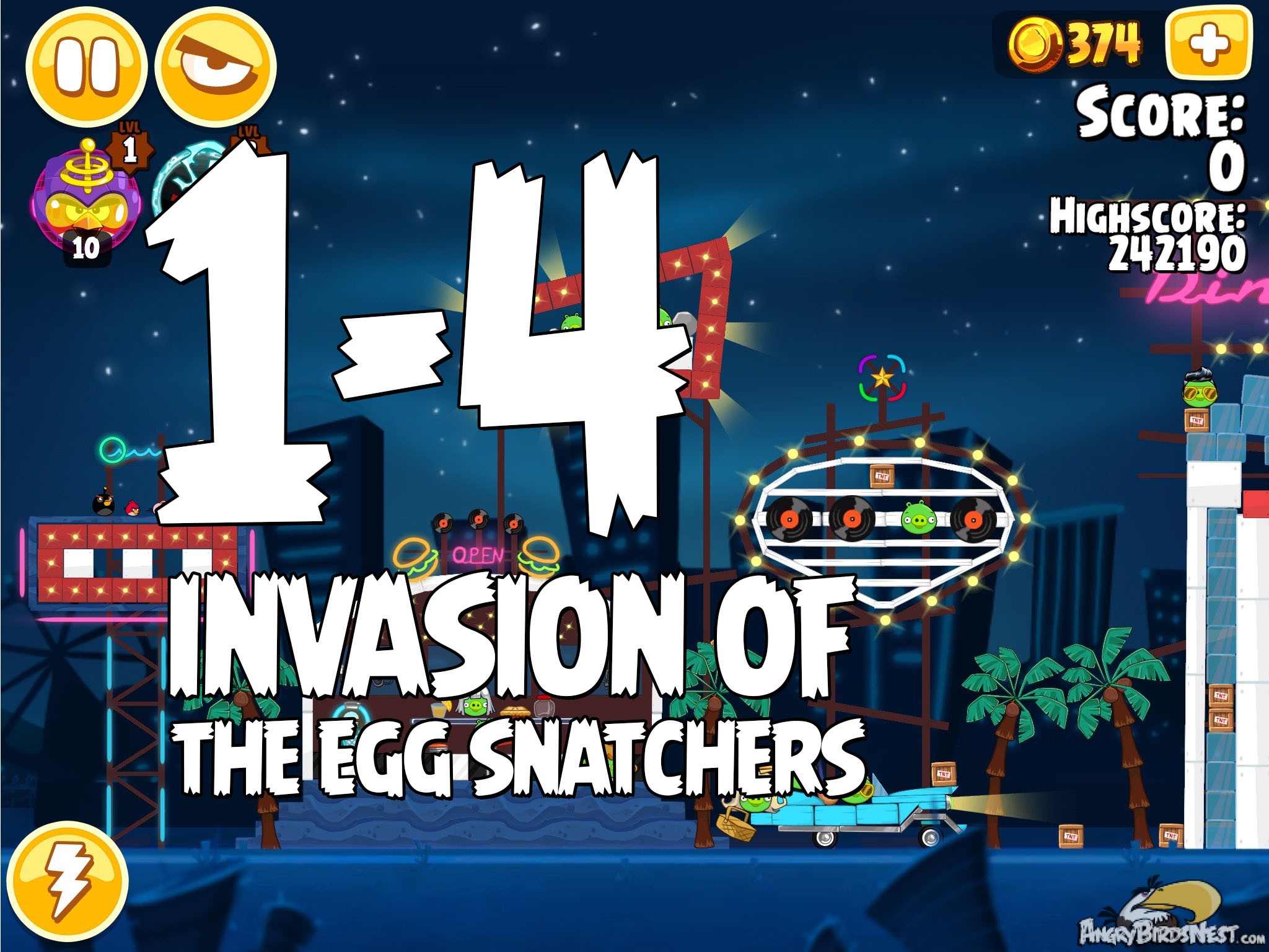 Angry Birds Seasons Invasion of the Egg Snatchers level 1-4