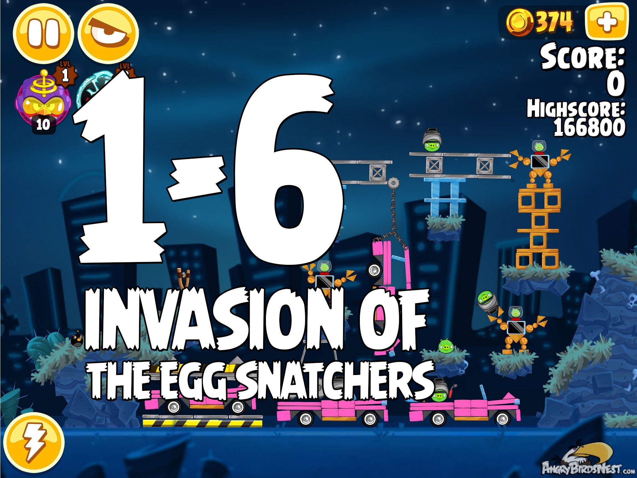 Angry Birds Seasons Invasion of the Egg Snatchers level 1-6