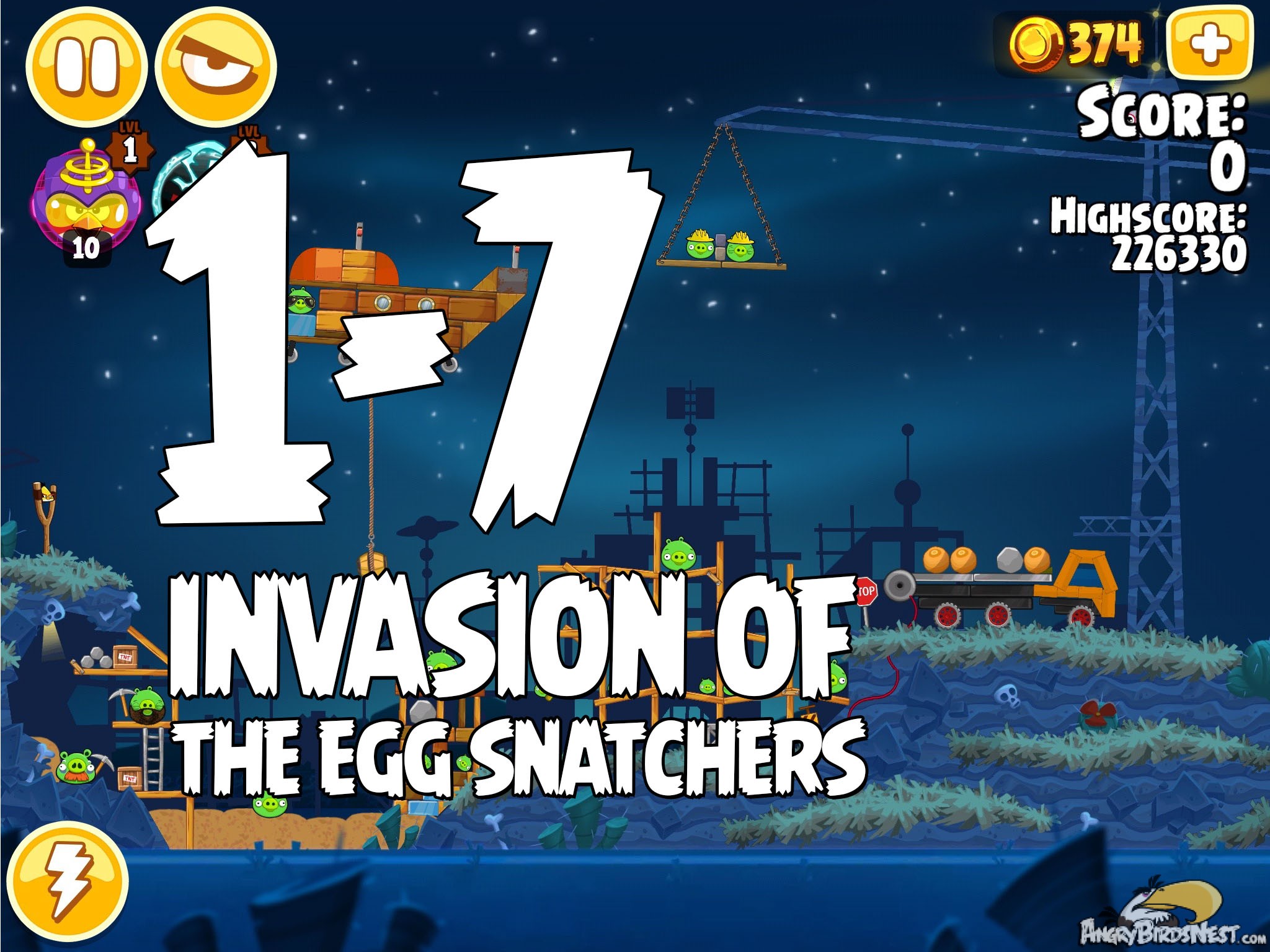 Angry Birds Seasons Invasion of the Egg Snatchers level 1-7