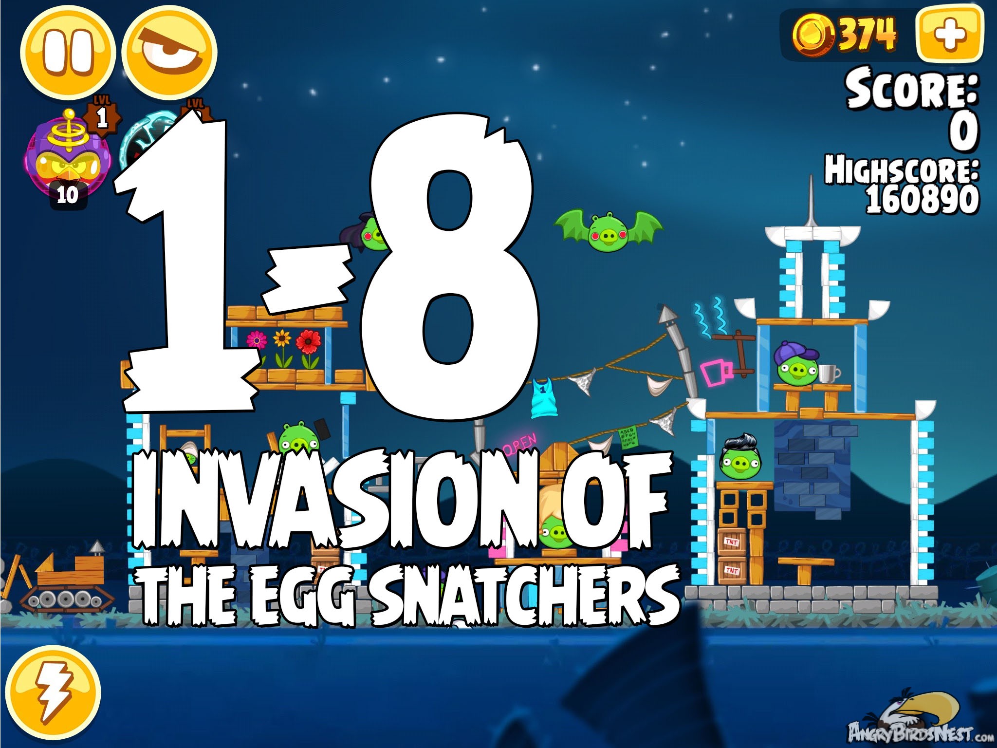 Angry Birds Seasons Invasion of the Egg Snatchers level 1-8