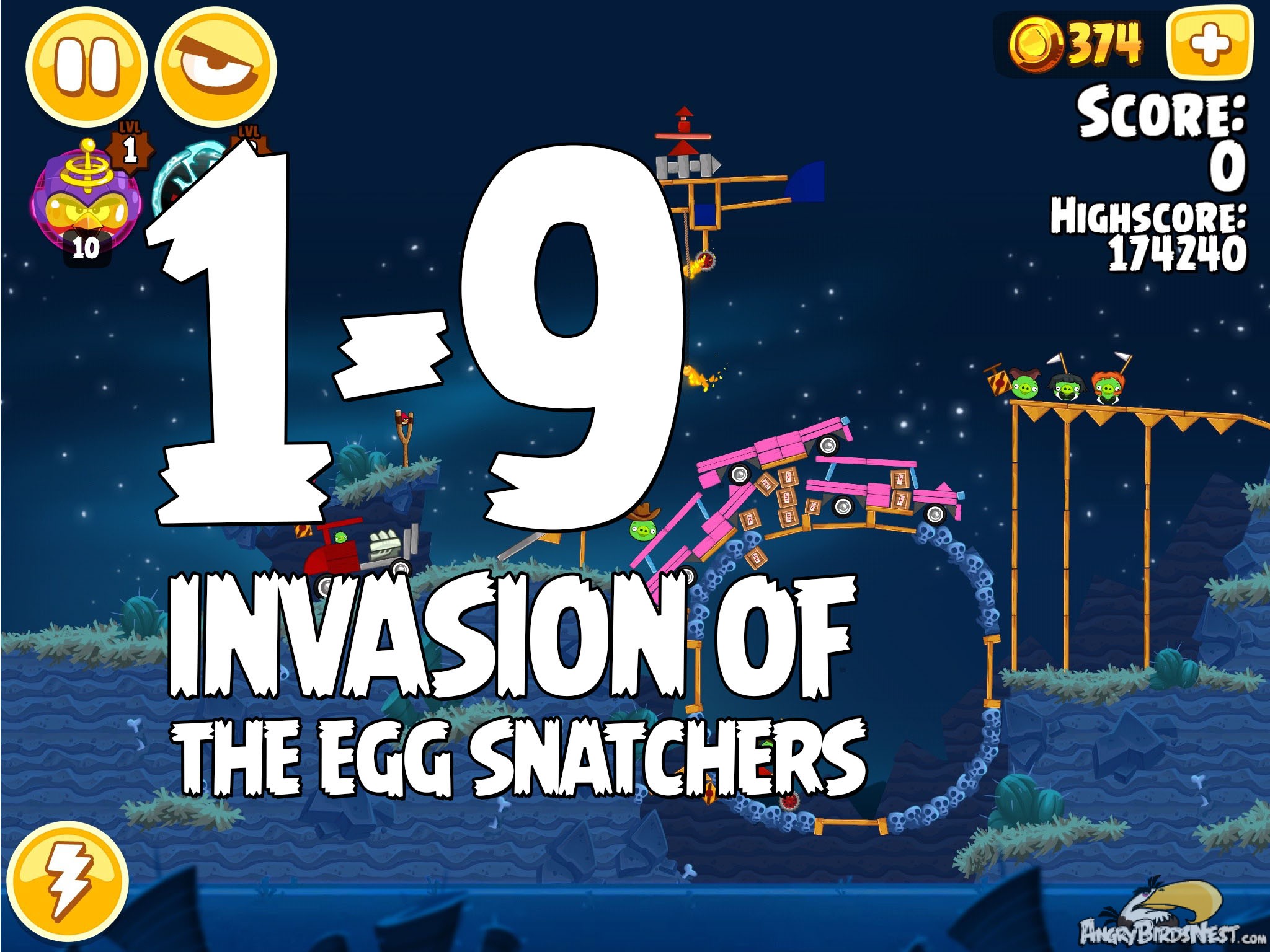 Angry Birds Seasons Invasion of the Egg Snatchers level 1-9