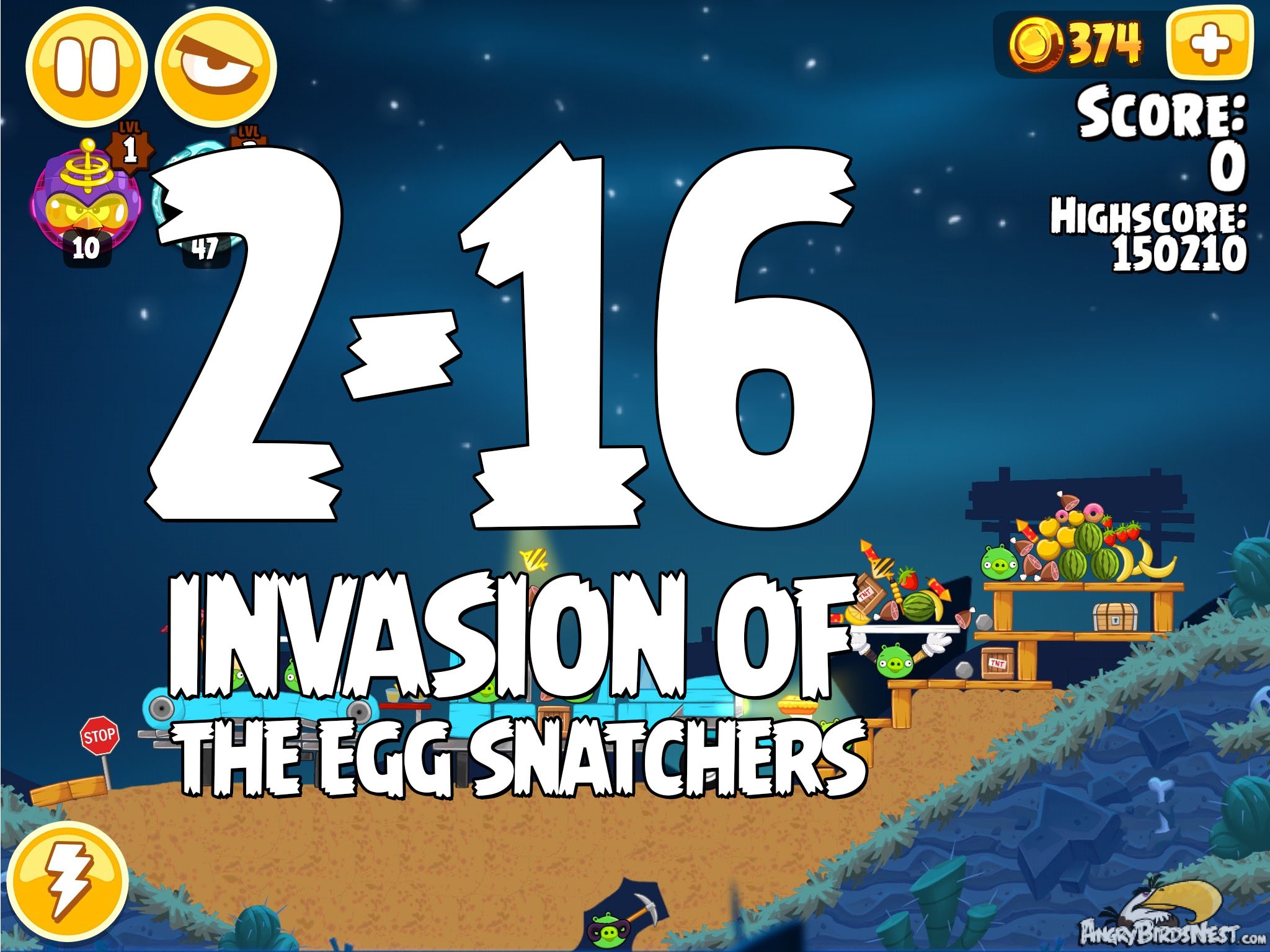 Angry Birds Seasons Invasion of the Egg Snatchers level 2-16