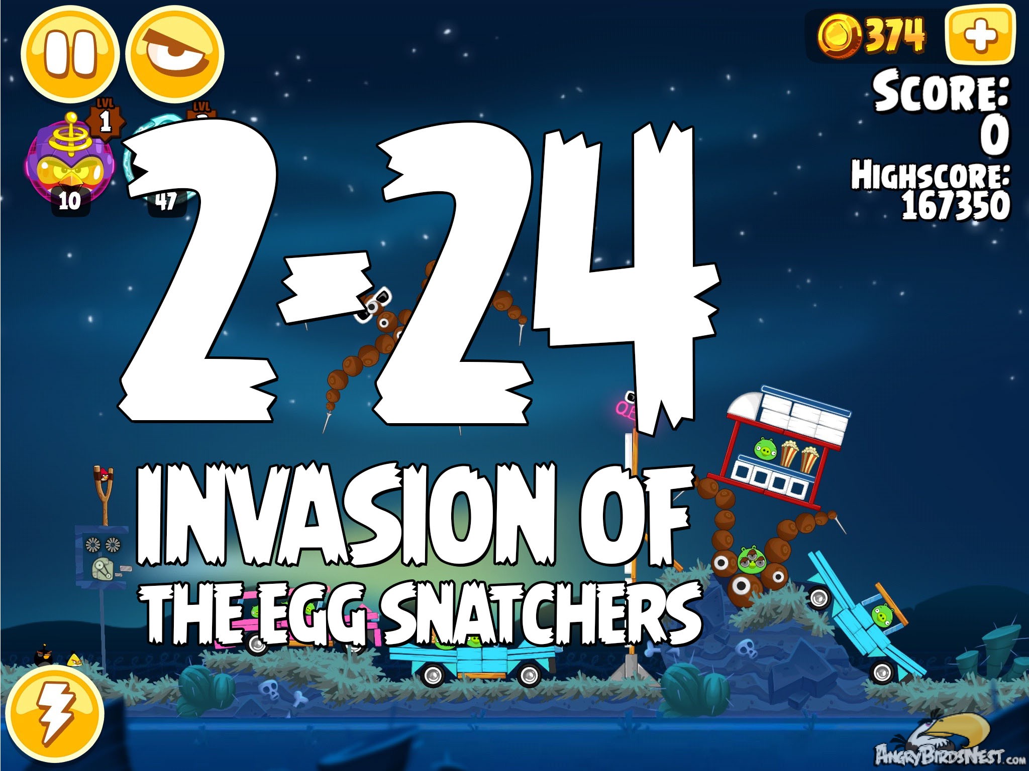 Angry Birds Seasons Invasion of the Egg Snatchers level 2-24