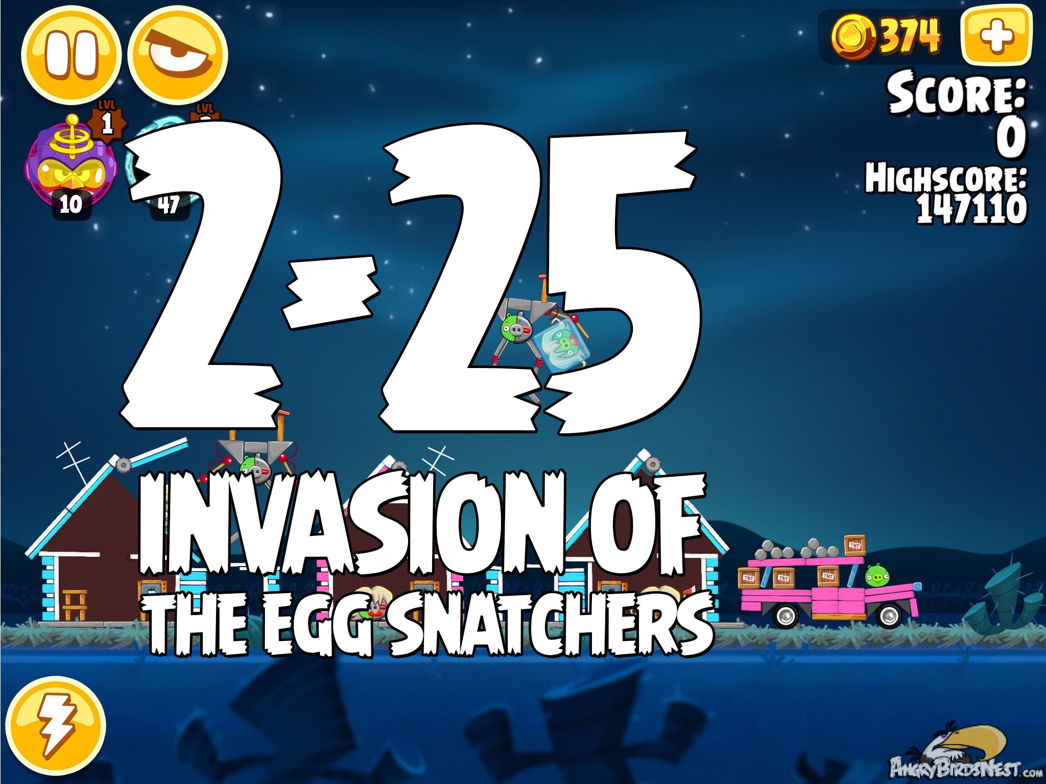 Angry Birds Seasons Invasion of the Egg Snatchers level 2-25