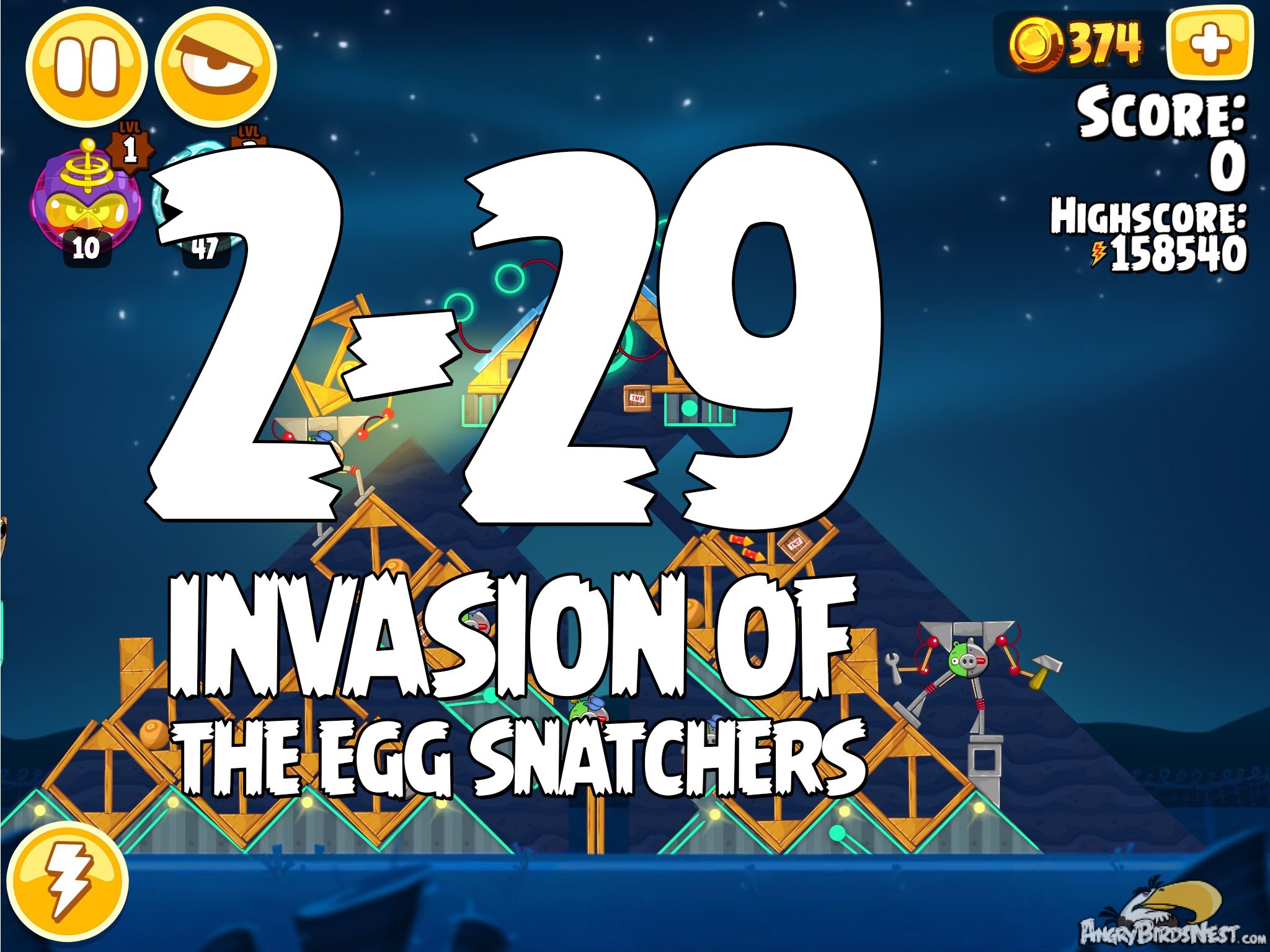 Angry Birds Seasons Invasion of the Egg Snatchers level 2-29