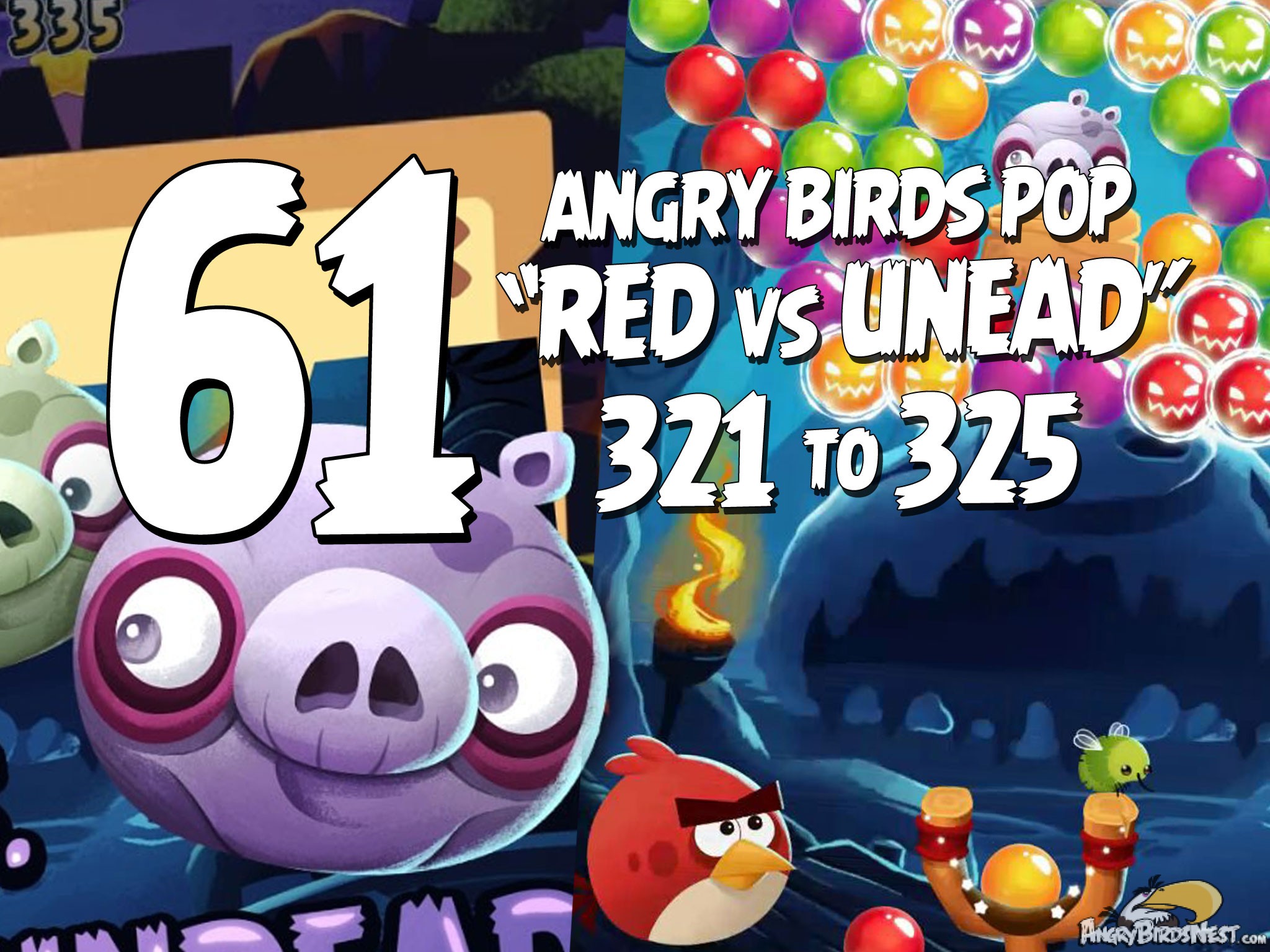 Angry Birds Stella Pop Featured Image Levels 321  thru 325 Halloween Red vs Undead Update