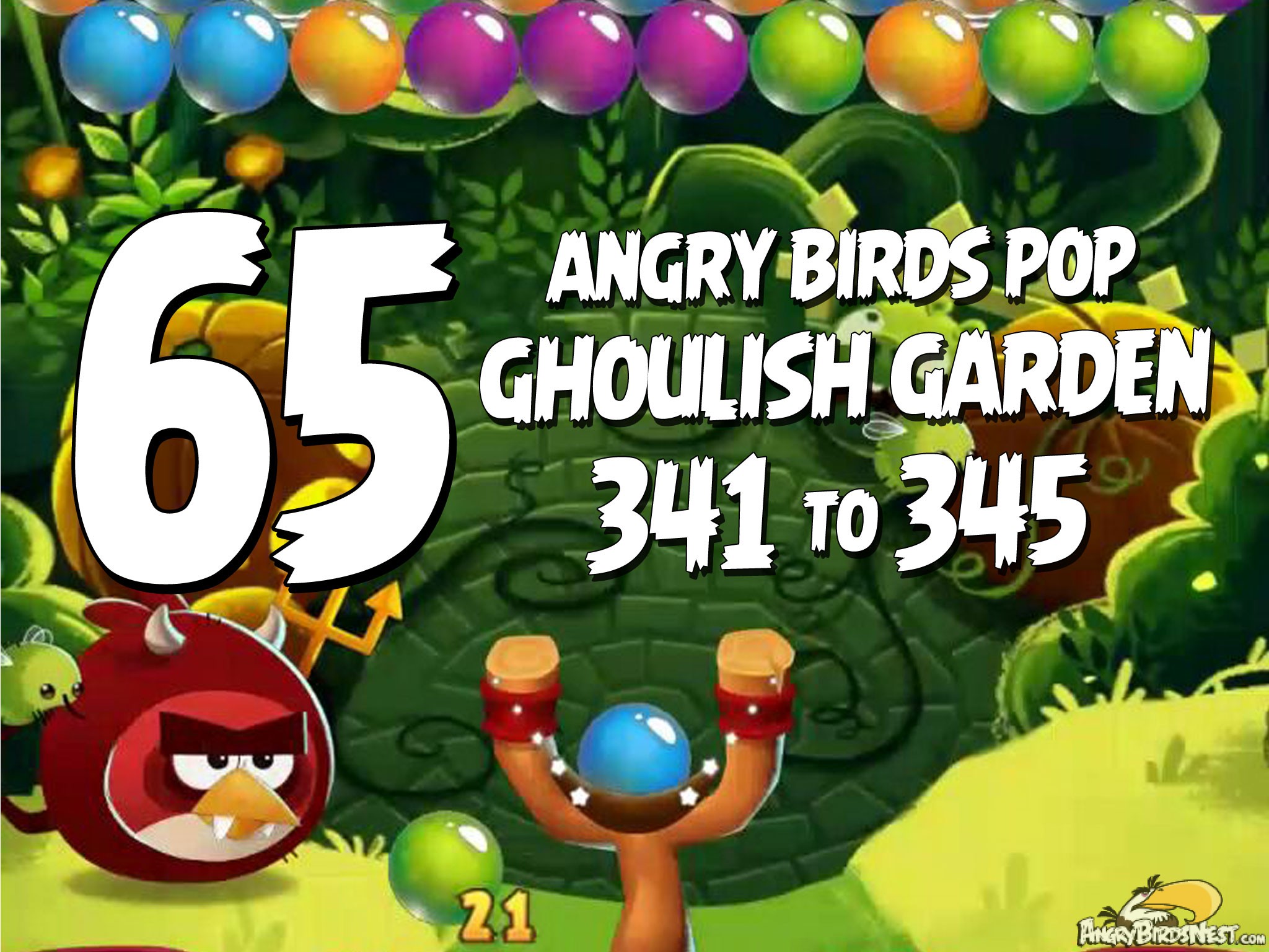 Angry Birds Stella Pop Featured Image Levels 341 thru 345 Ghoulish Garden Update