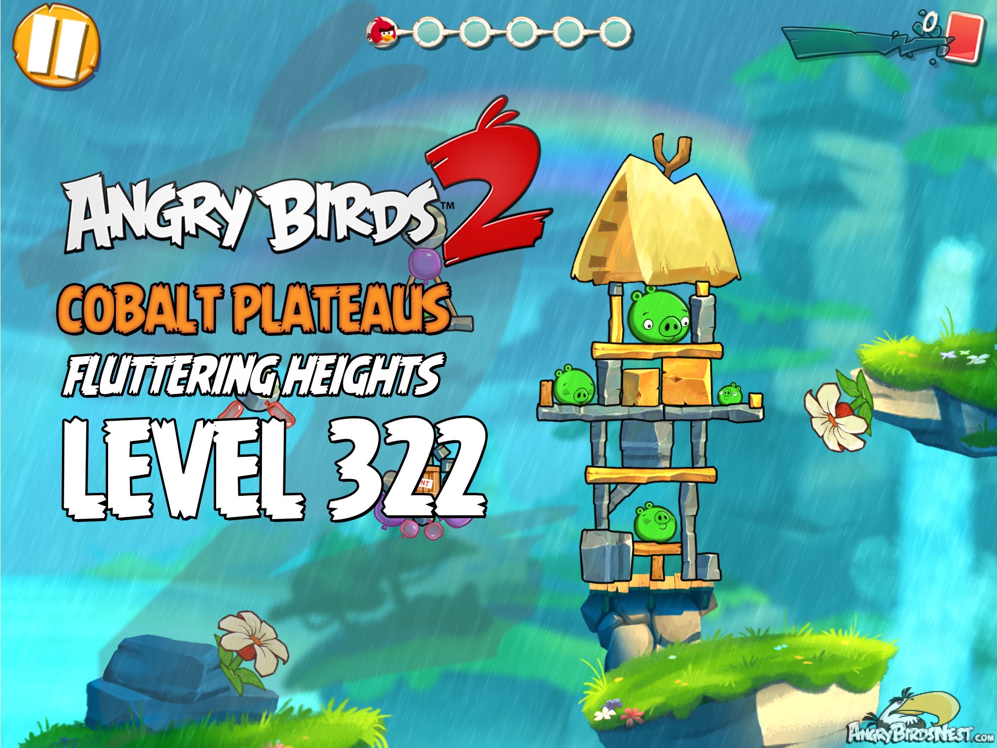 Angry Birds 2 Level 322 Cobalt Plateaus Fluttering Heights Image