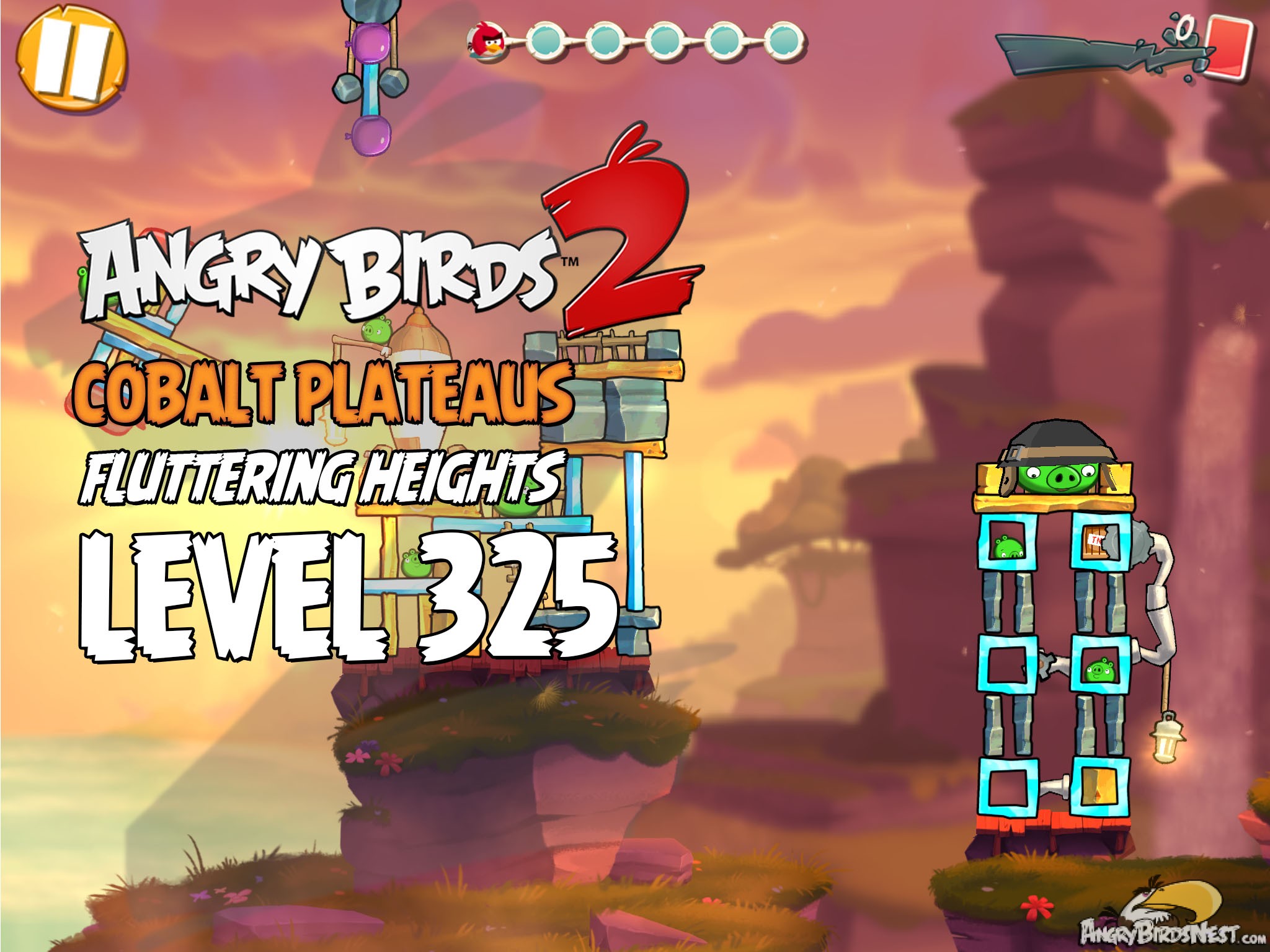 Angry Birds 2 Level 325 Cobalt Plateaus Fluttering Heights Image