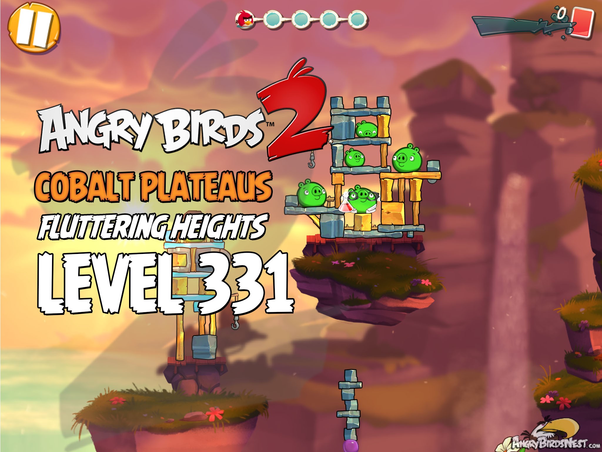 Angry Birds 2 Level 331 Cobalt Plateaus Fluttering Heights Image