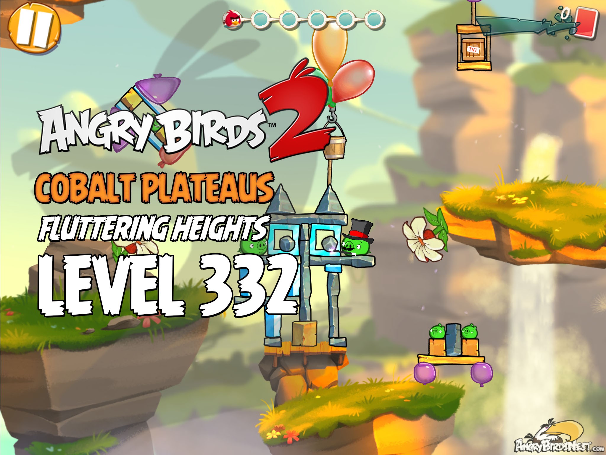 Angry Birds 2 Level 332 Cobalt Plateaus Fluttering Heights Image