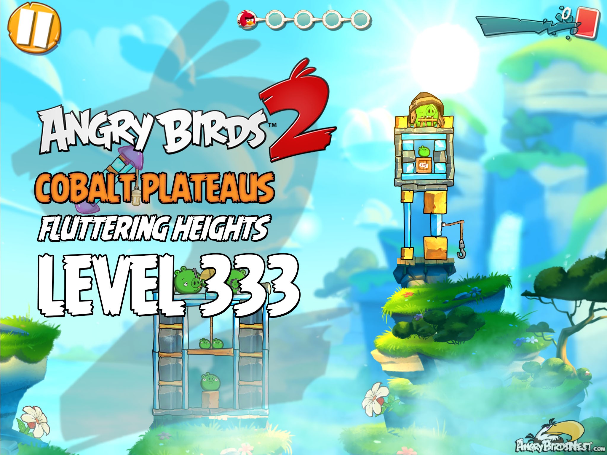 Angry Birds 2 Level 333 Cobalt Plateaus Fluttering Heights Image