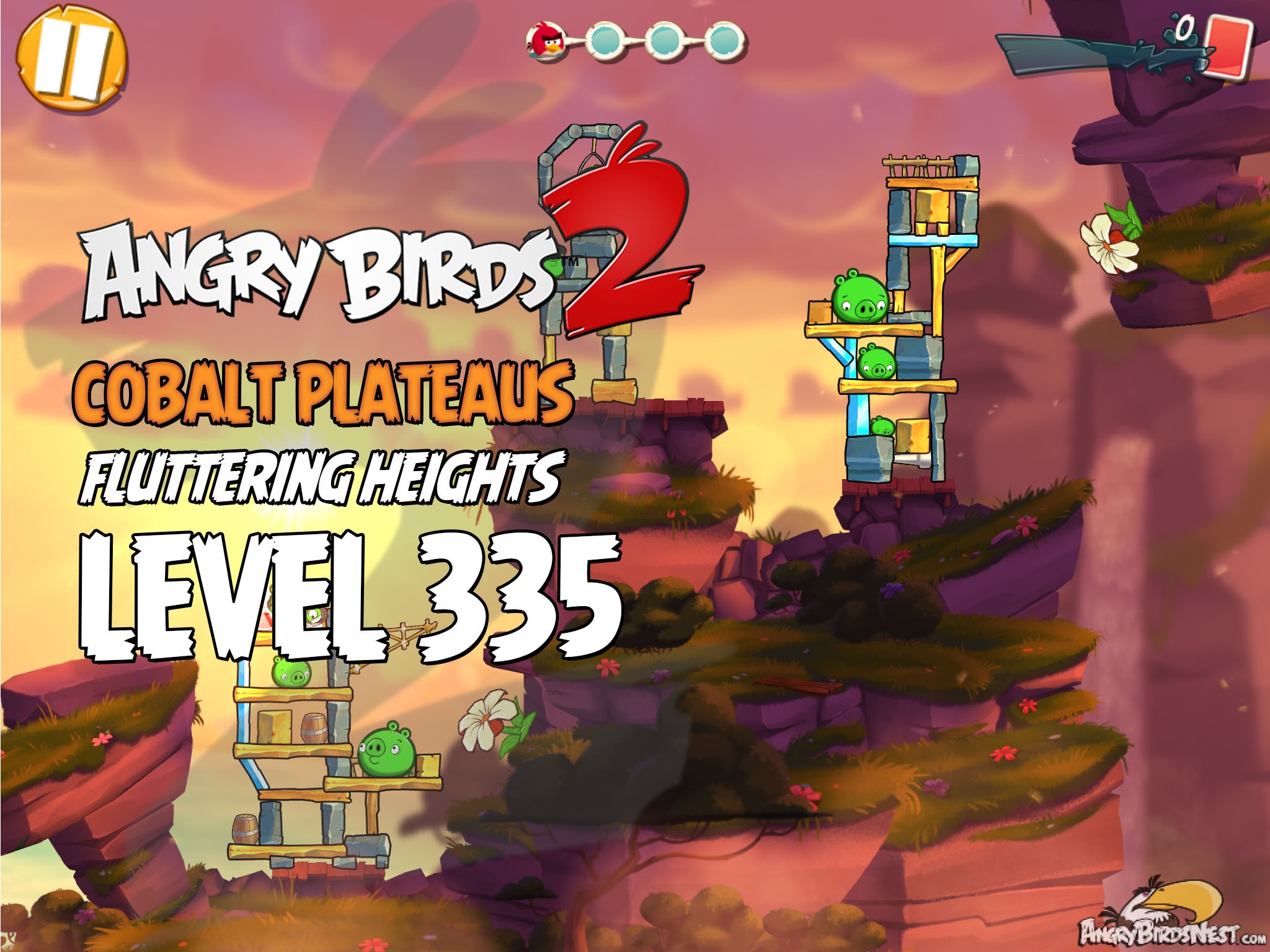 Angry Birds 2 Level 335 Cobalt Plateaus Fluttering Heights Image