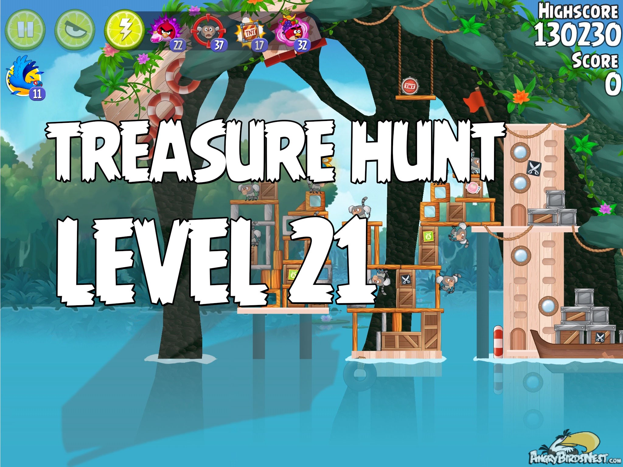 Angry Birds Rio Treasure hunt Level 21
