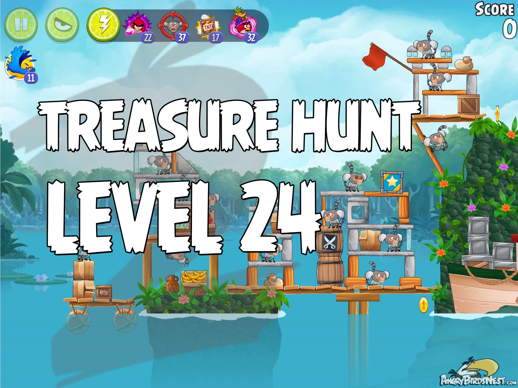 Angry Birds Rio Treasure hunt Level 24